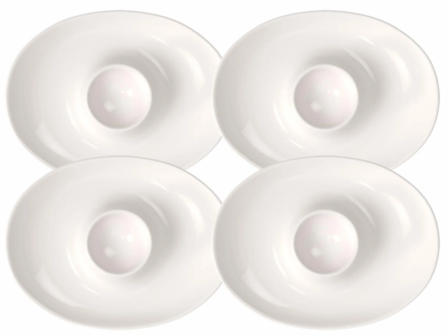 Villeroy & Boch New Cottage Basic Zestaw 4 Kieliszków do Jajek, Porcelana Premium, Biały, 15 x 13 cm