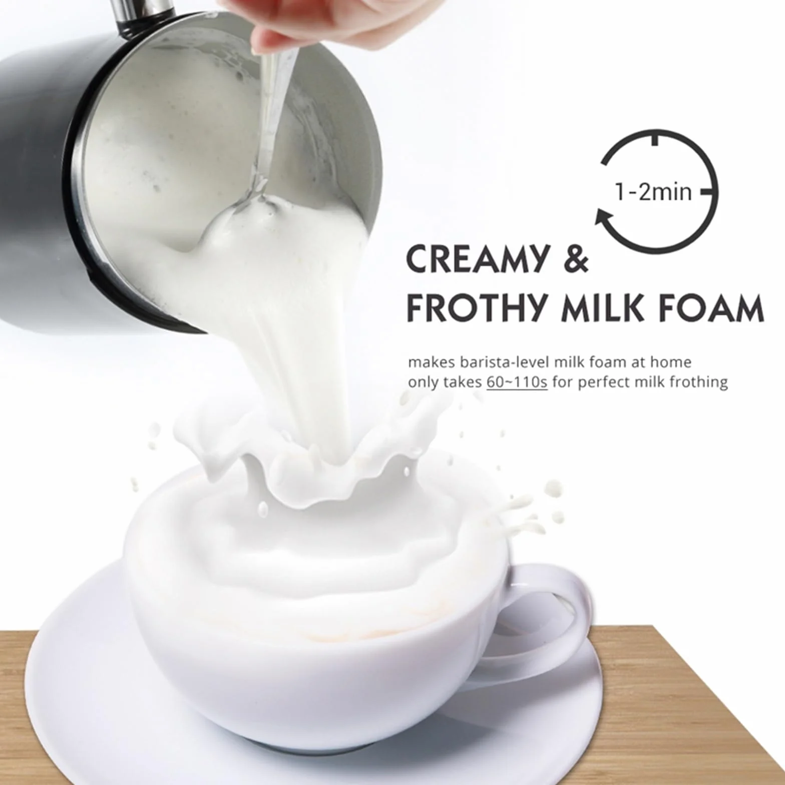 Automatyczny spieniacz do mleka 4 w 1 elektryczny spieniacz do mleka spieniacz na gorąco i na zimno szybkie spienianie podgrzewacz do mleka do kawy, latte, cappuccino, matcha, macchiato 350 ml