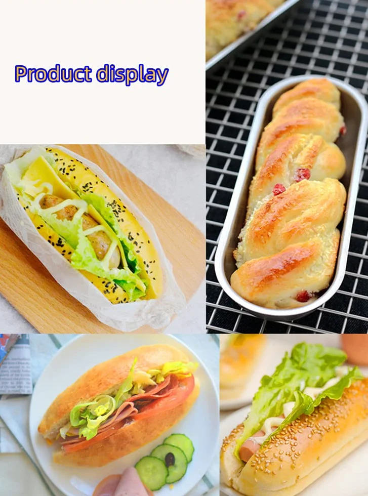 5-pak mini forma do pieczenia chleba, 18 cm nieprzywierająca stal węglowa hot dog patelnia zestaw do samodzielnego wykonania hot dogów, forma do pieczenia chleba