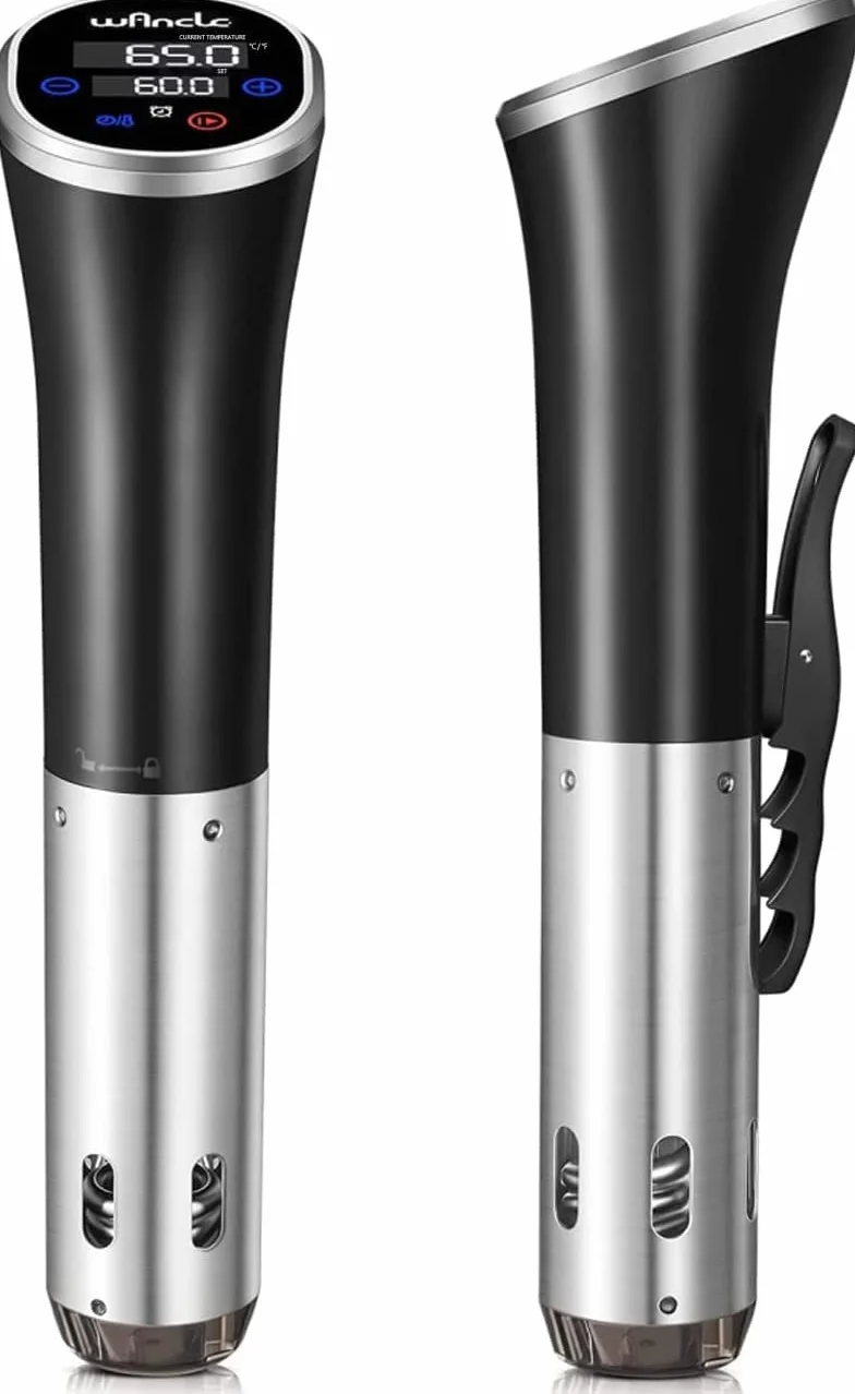 Wancle Sous Vide Maszyna Sous Vide Precyzyjny Cooker 1100W Sous Vide Cooker IPX7 Wodoodporny Cyrkulator Zanurzeniowy z Funkcją Rezerwacji Łatwy do Przechowywania (Czarny)