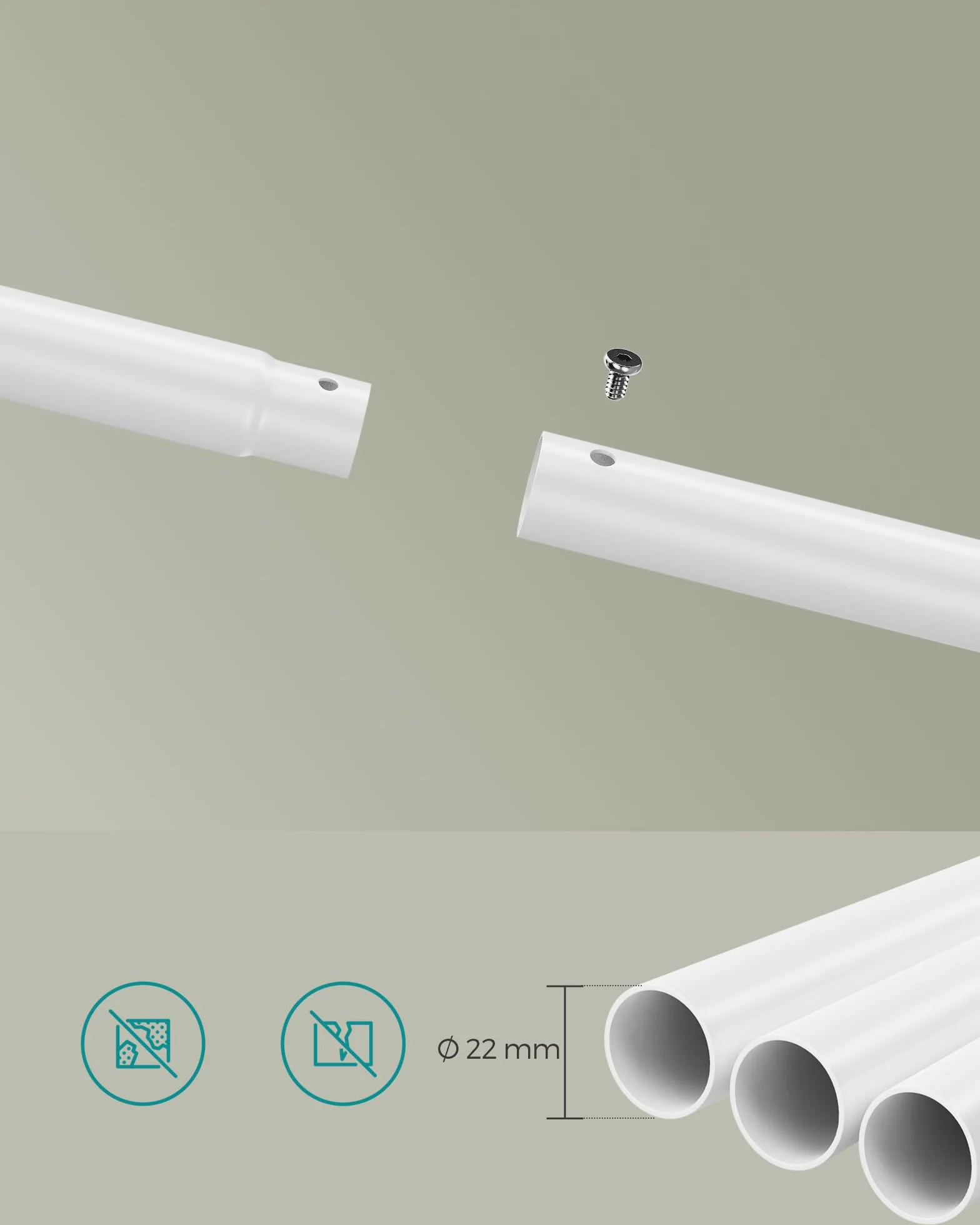 SONGMICS Wieszak na ubrania podwójny z półką 98,5 cm 100 kg stalowy naturalny beż chmurna biel HSR152W01