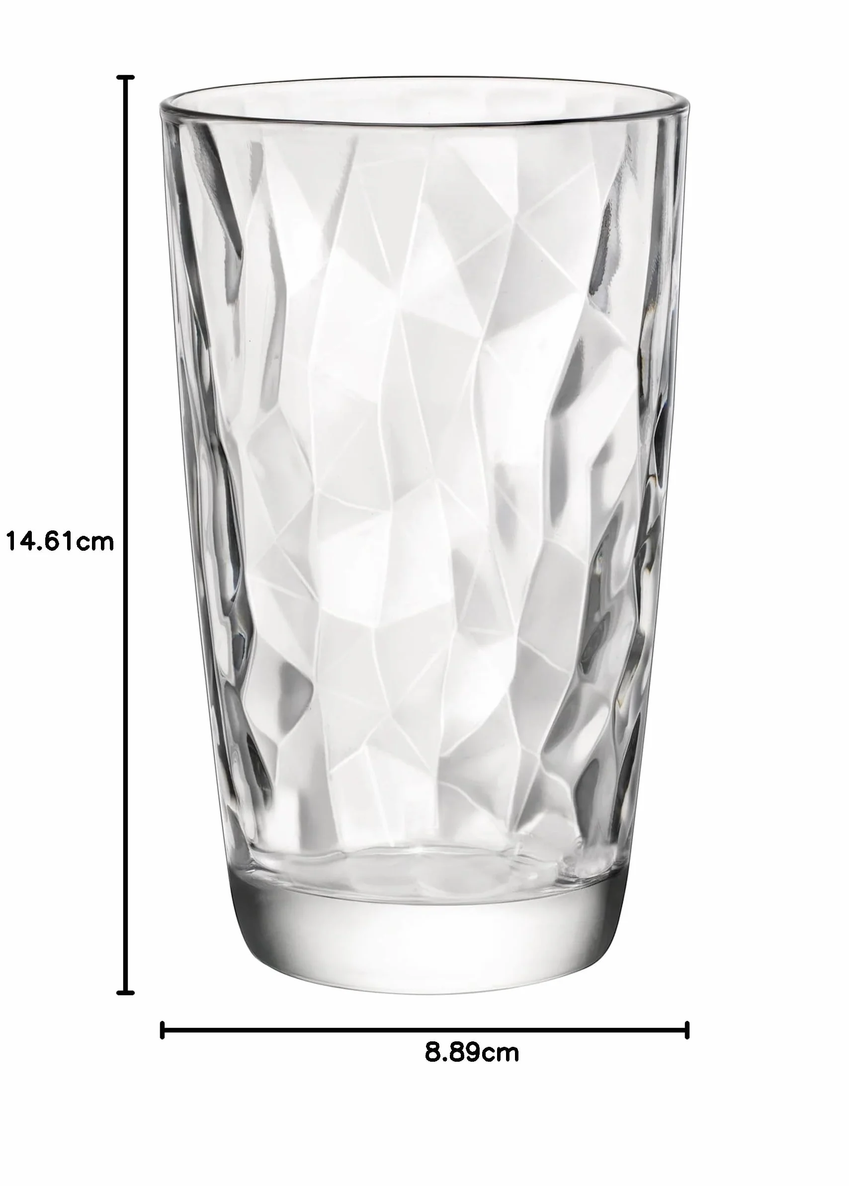 Bormioli Rocco 1333700 zestaw 6 szklanek ze szkła Diamond Cool przezroczyste cl47 dekoracja stołu 473 ml jasna