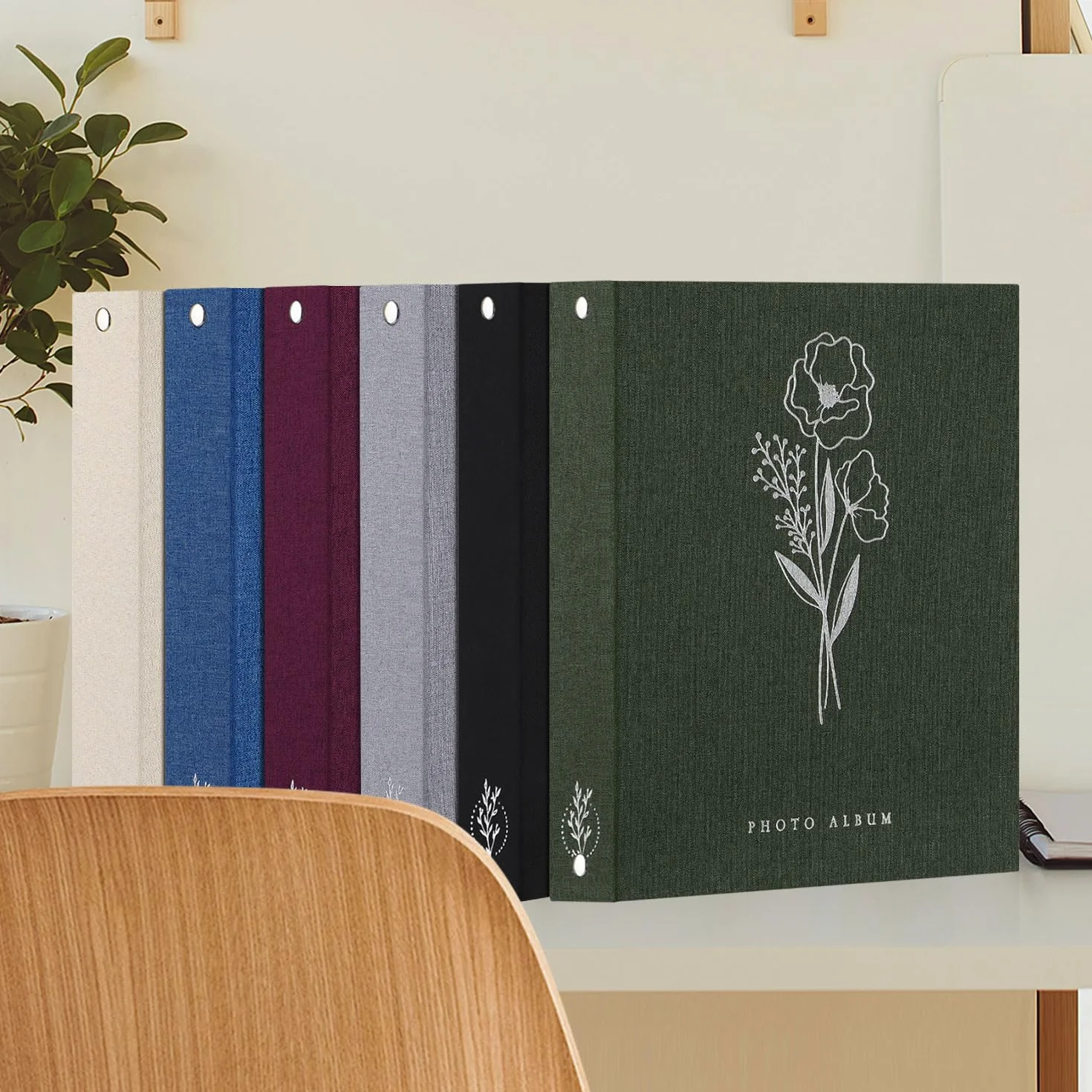Lanpn Album na zdjęcia w formacie A5, 50 zdjęć, lniana okładka, bezkwasowy album fotograficzny, pomieści tylko 50 zdjęć pionowych w formacie A5 (beżowy, 15 x 21 cm)