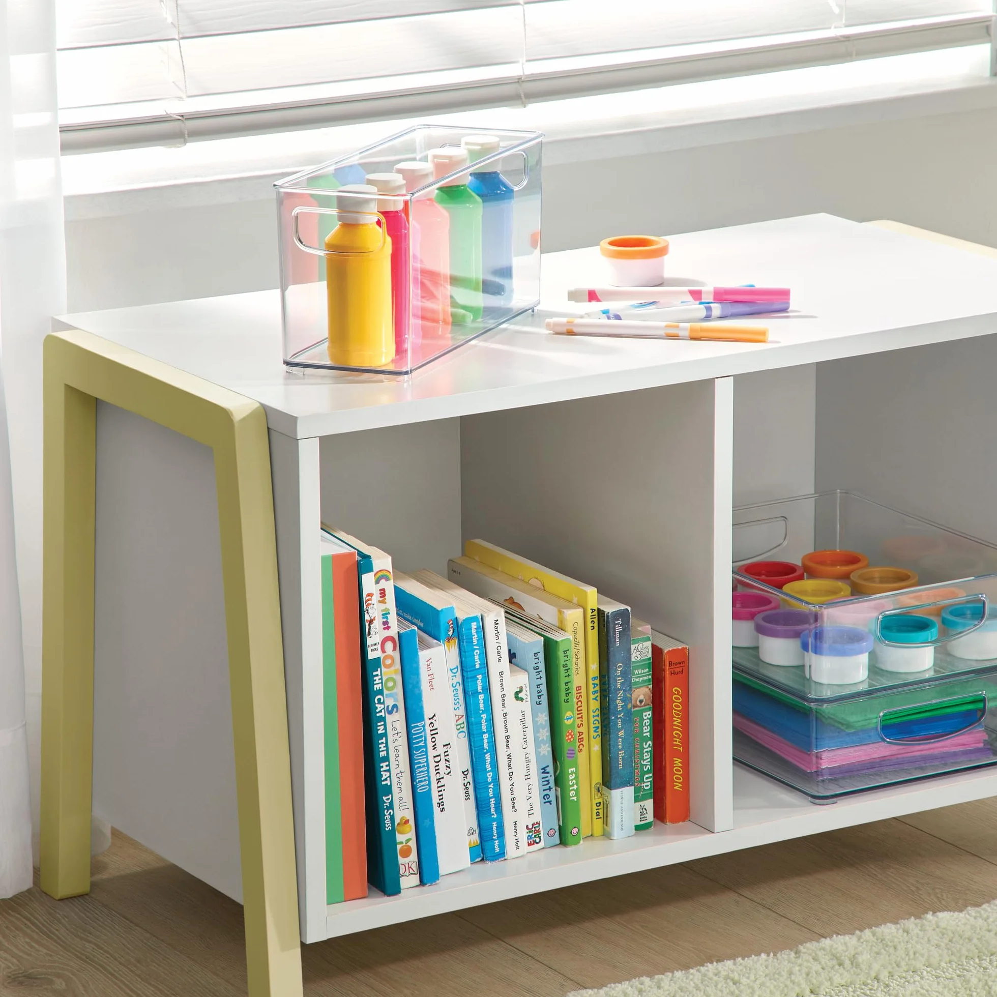 iDesign 6-częściowy organizer kuchenny z recyklingu, z tworzywa sztucznego, z wbudowanymi uchwytami, do kuchni, lodówki, zamrażarki, spiżarni i szafek, różne rozmiary, przezroczysty
