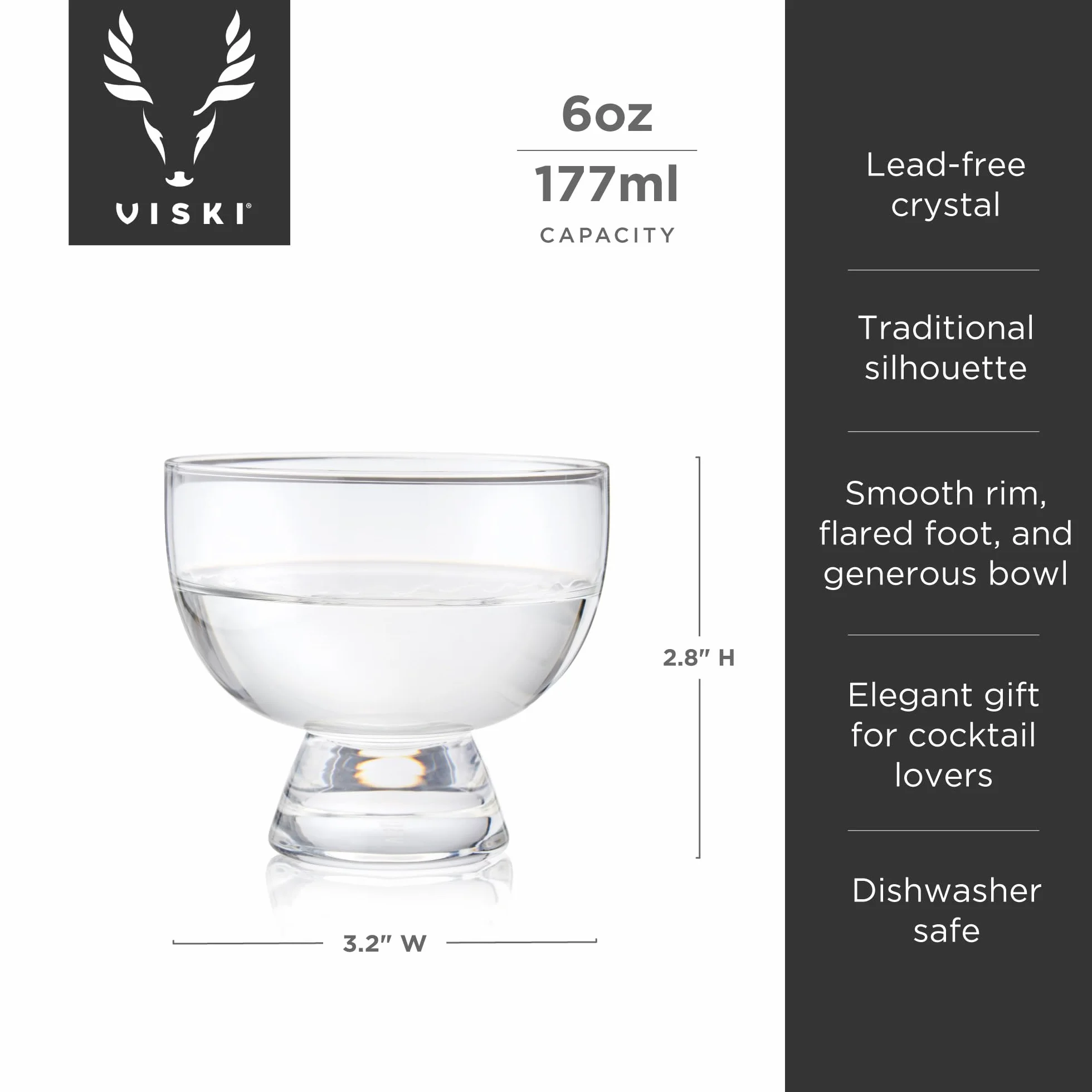 Viski Kryształowe szklanki Mezcal zestaw 2 szt. – wysokiej jakości krystalicznie czyste szkło, kieliszki koktajlowe Mezcal bez nóżek, zestaw upominkowy ze szkła likierowego – 237 ml