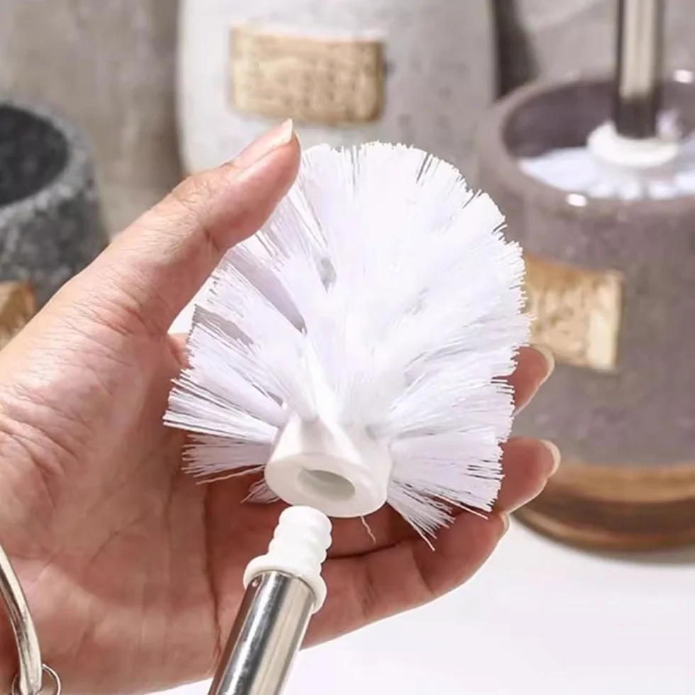 Uchwyt na szczotkę do muszli klozetowej Zestaw ceramicznych szczotek toaletowych ze stalową rączką i wyjmowaną główką szczotki do Sprzątania Łazienki
