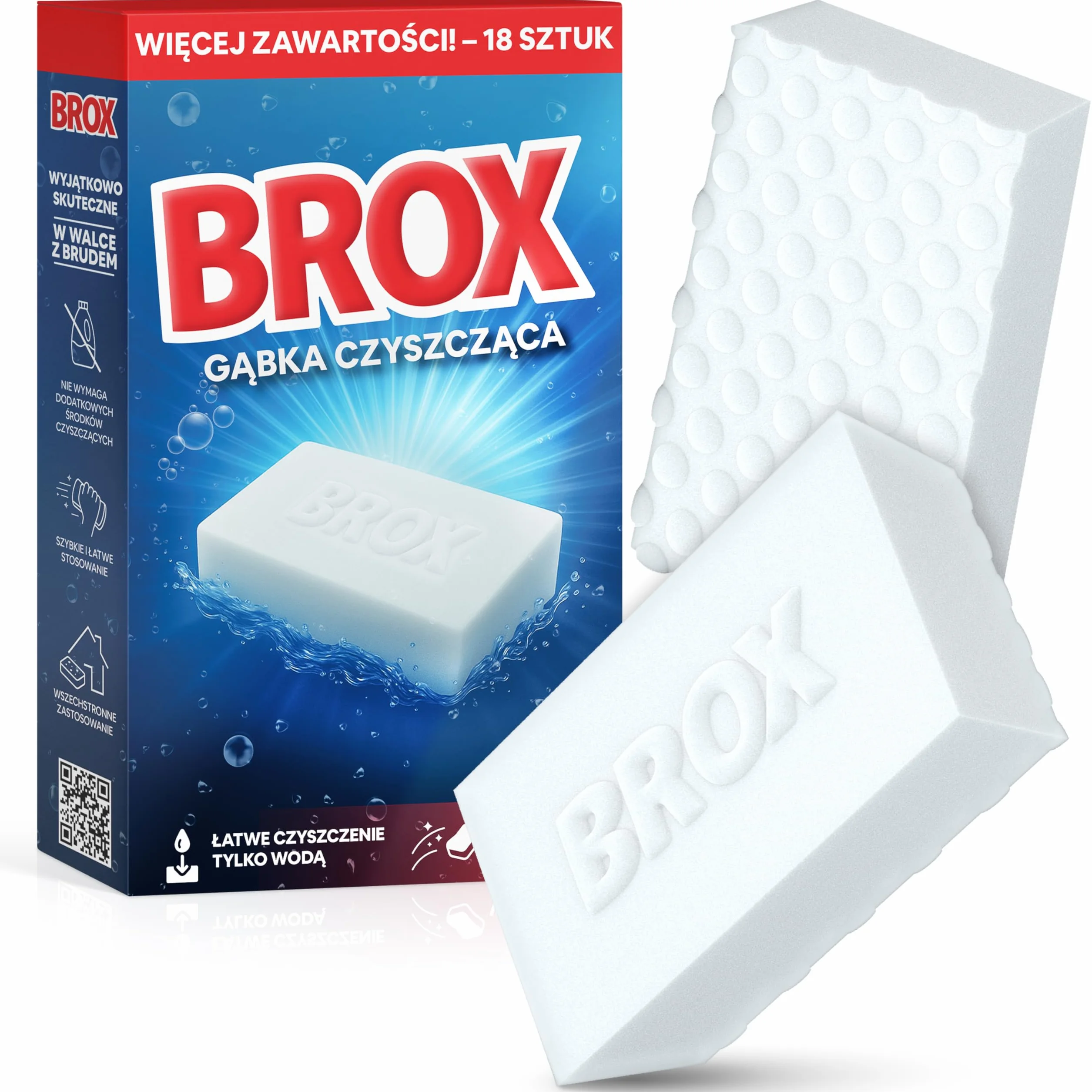 BROX® 18x Magiczna guma – Gąbki czyszczące – Guma do czyszczenia butów – Środek do czyszczenia butów – Magiczna gąbka do trampek, usuwa plamy i uporczywe zabrudzenia – Środek do usuwania plam