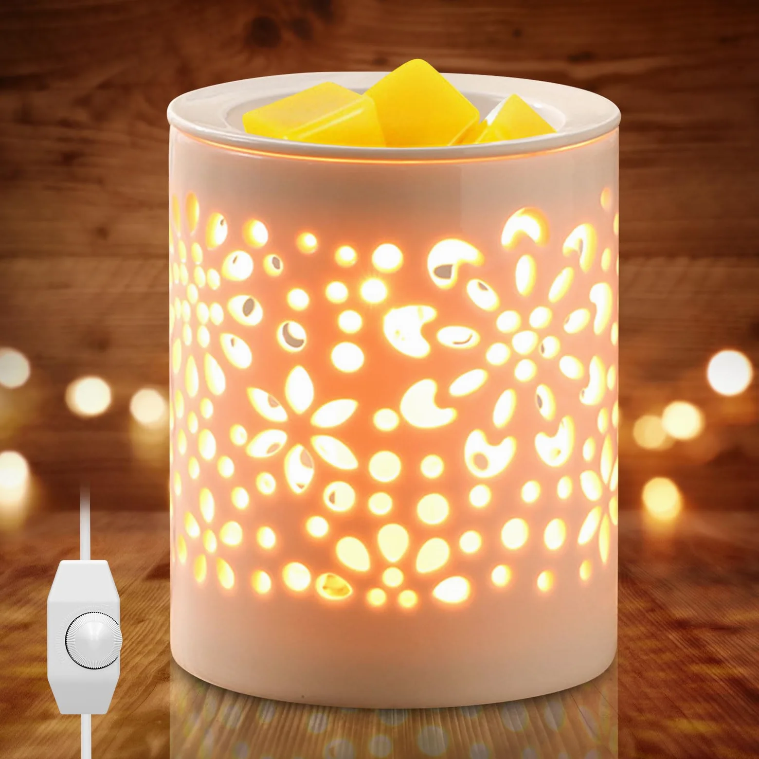 BORDEAG Podgrzewacz do topienia wosku – ceramiczna lampa zapachowa, elektryczna lampa zapachowa do wosku zapachowego, lampa zapachowa z ceramiki, zapach do pomieszczeń z podgrzewaczem, podgrzewacz do