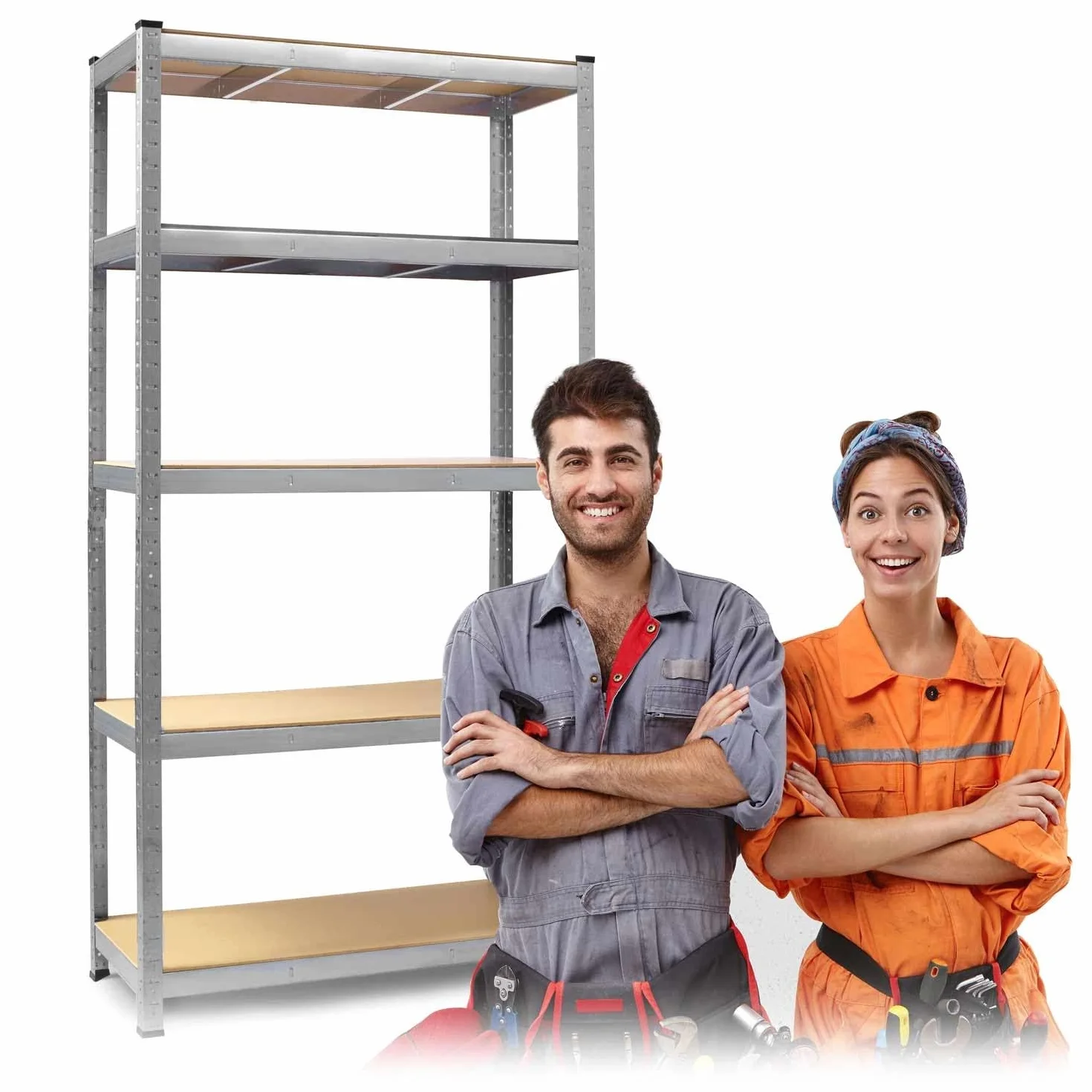 Humberg Półka garażowa metalowa Obciążenie do 1000 kg 5 półek 45 x 120 x 205 cm Srebrny