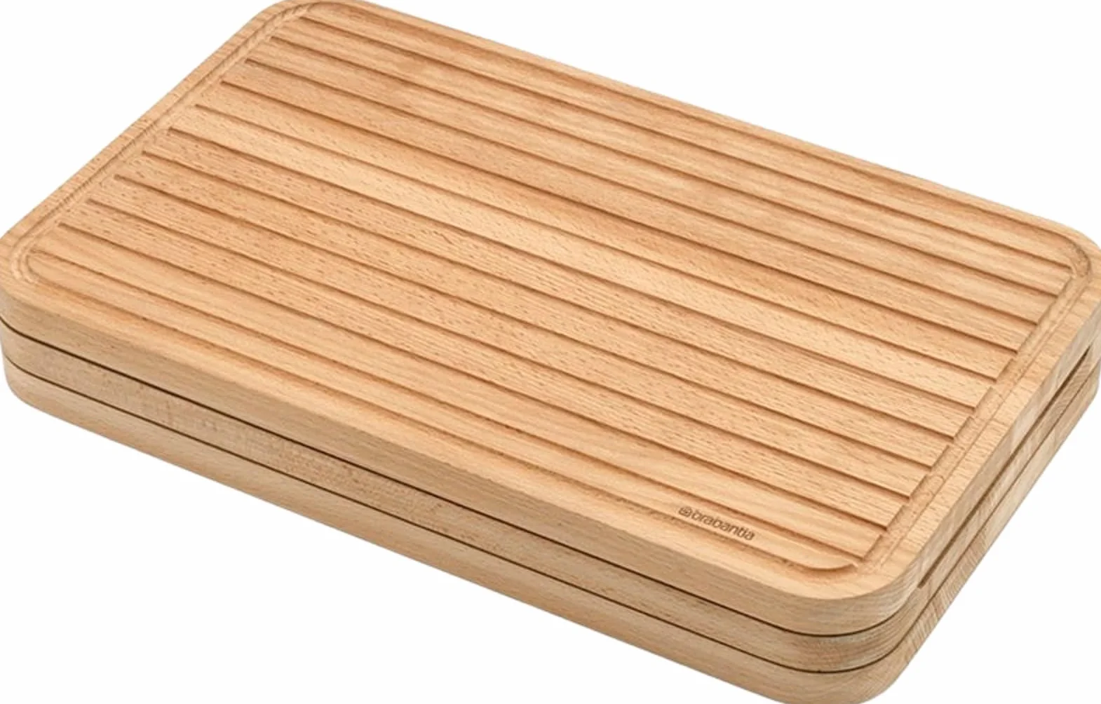 Brabantia 3-częściowy zestaw drewnianych desek do krojenia, wielofunkcyjne deski do krojenia warzyw, chleba i mięsa/ryb, brązowe (40 x 25 x 6 cm)