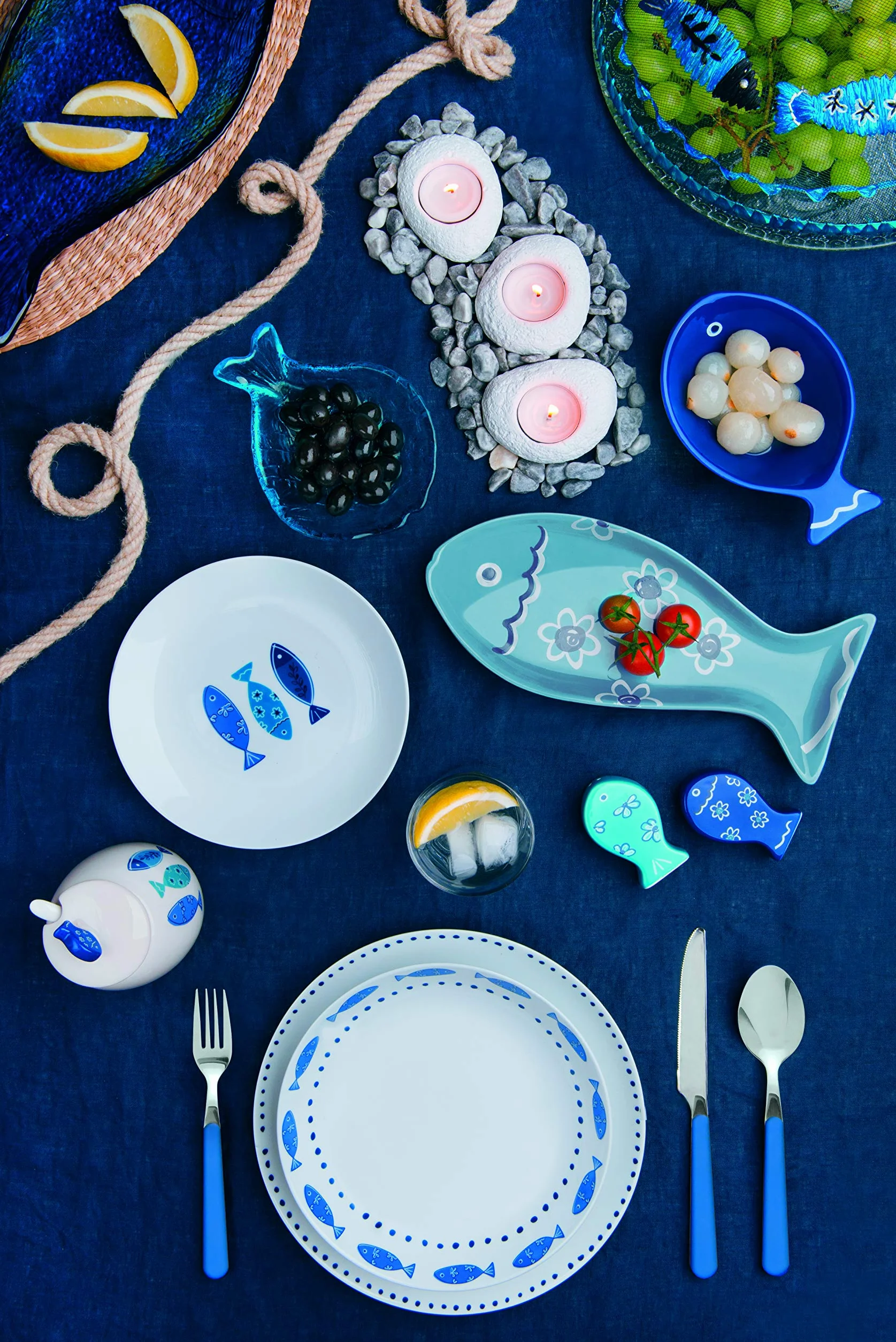 Excelsa Ocean Set sól/pieprz, ceramika, jasnoniebieski, 2 sztuki