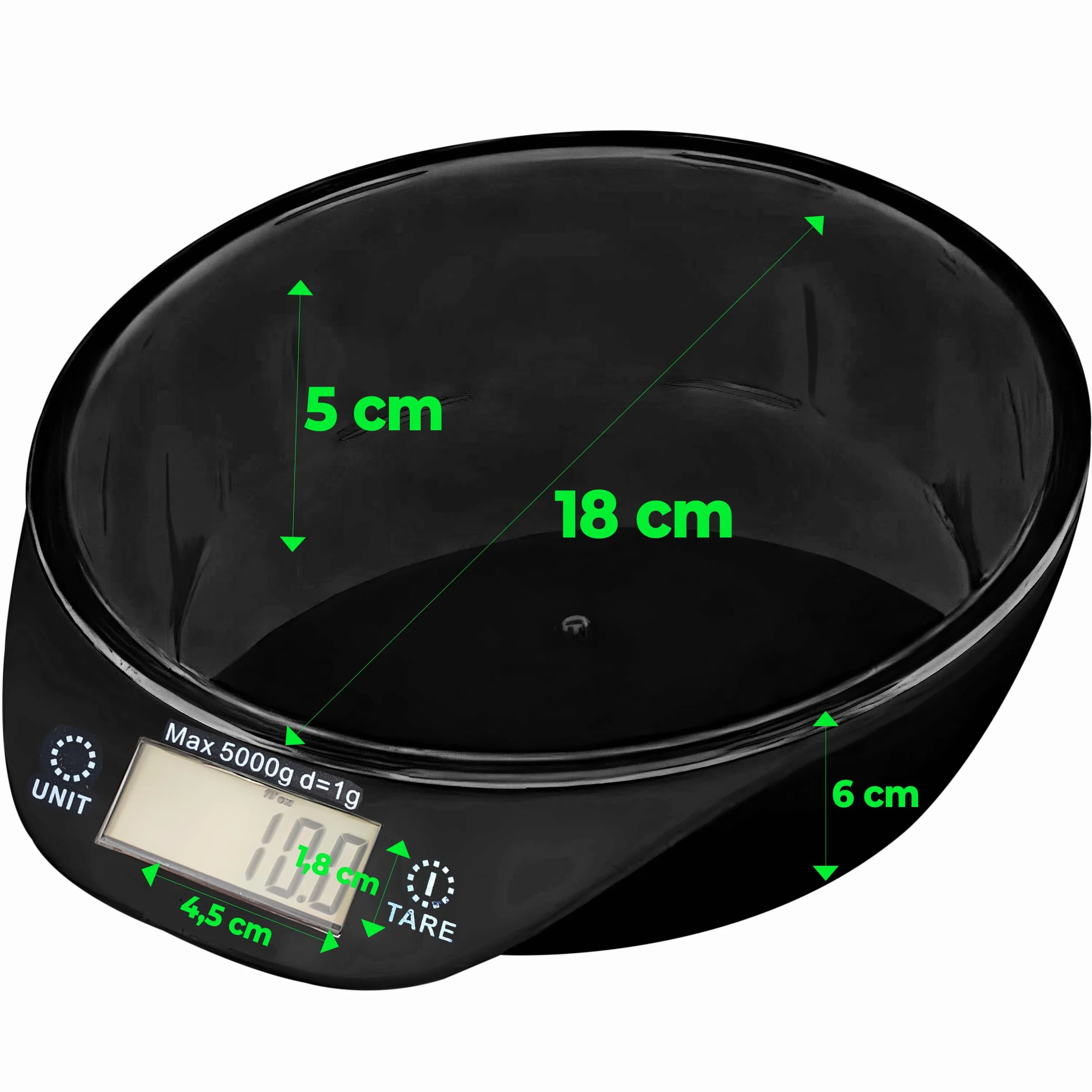 Retoo Waga kuchenna cyfrowa LCD 5kg 1g 700ml 20x18x5,5cm