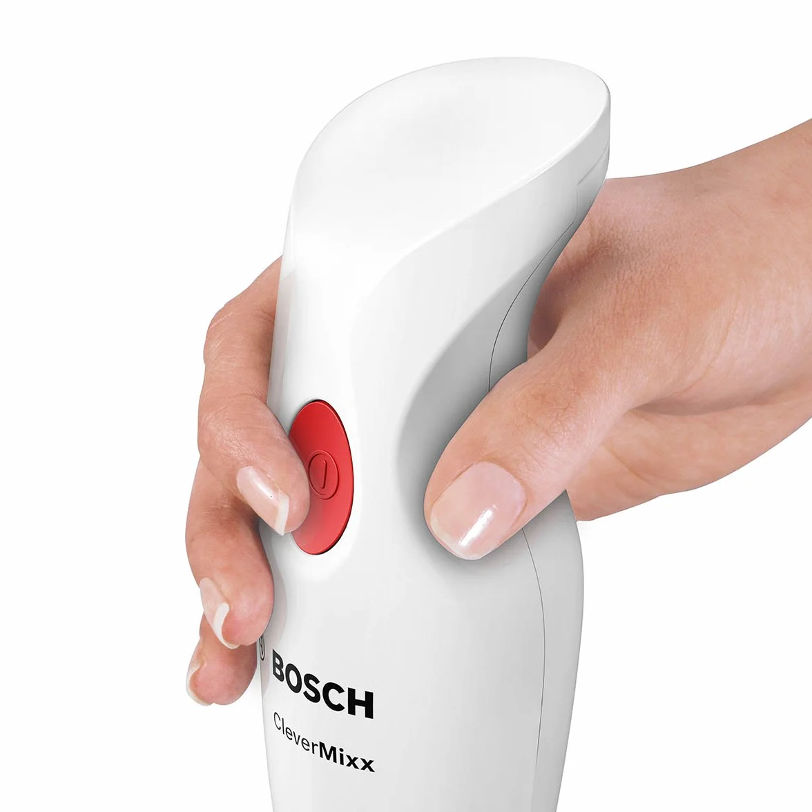 Bosch Hausgeräte Blender ręczny CleverMixx MSM14000, wyjmowana nóżka miksera, ergonomiczny uchwyt, lekka obudowa, nóż 4-ostrzowy, łatwe czyszczenie, 400 W, biały/czerwony