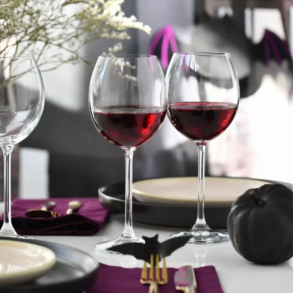 Krosno Kieliszki do czerwonego wina | Komplet 6 sztuk | 350 ml | Kolekcja Venezia | Idealne do domu, restauracji i na przyjęcia | Można myć w zmywarce | Bezołowiowe szkło kryształowe