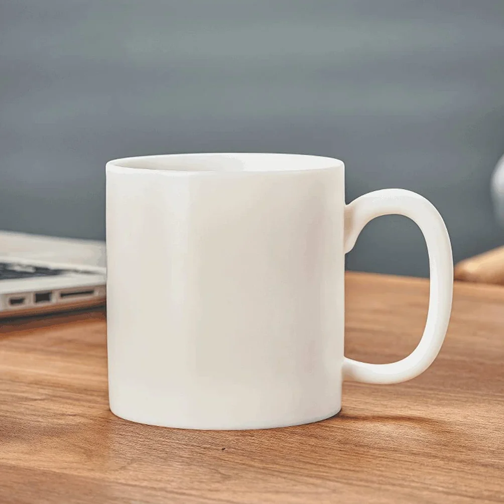 Kubek do kawy premium 400 ml, ceramiczny kubek do herbaty, wielokrotnego użytku biały prosty kubek do kawy, owca tłuszcz jadeit porcelanowy duży kubek do picia wielokrotnego użytku