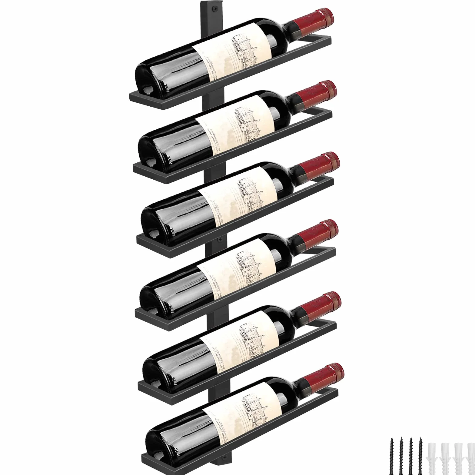 Stojak na wino metalowy czarny do domu kuchni baru