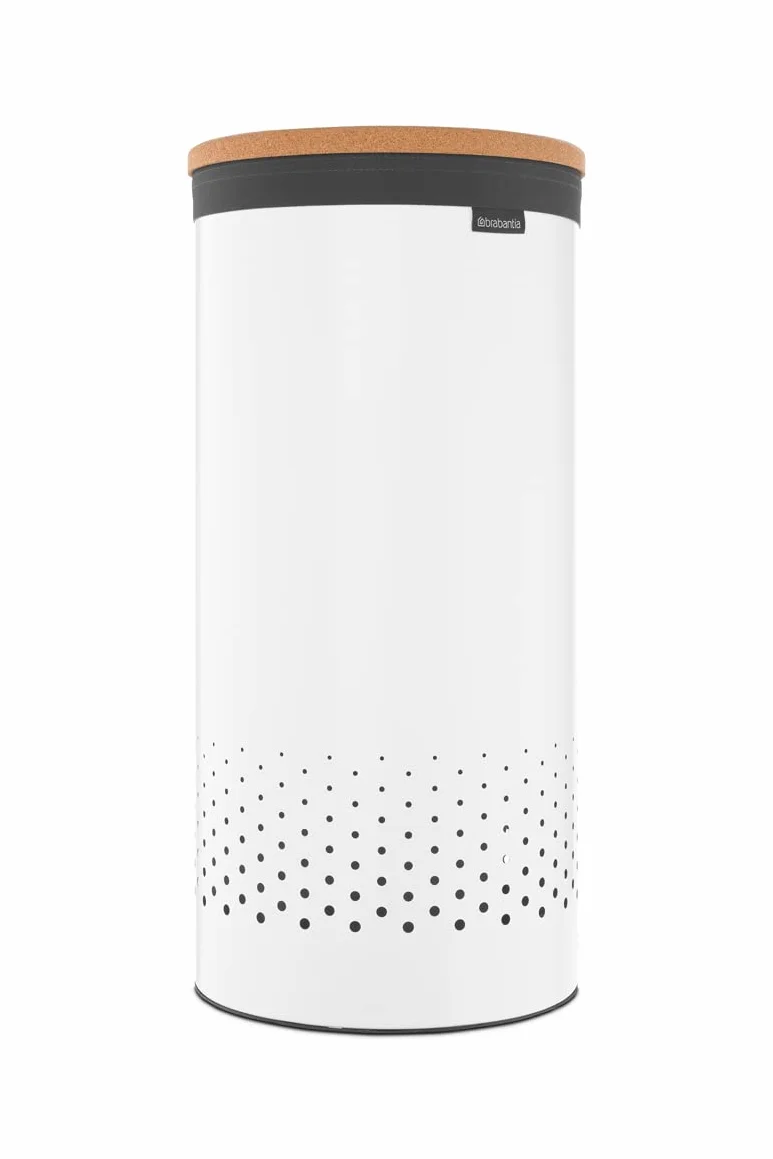 Brabantia Stalowy kosz na bieliznę 35L, pokrywa z korka, Biały