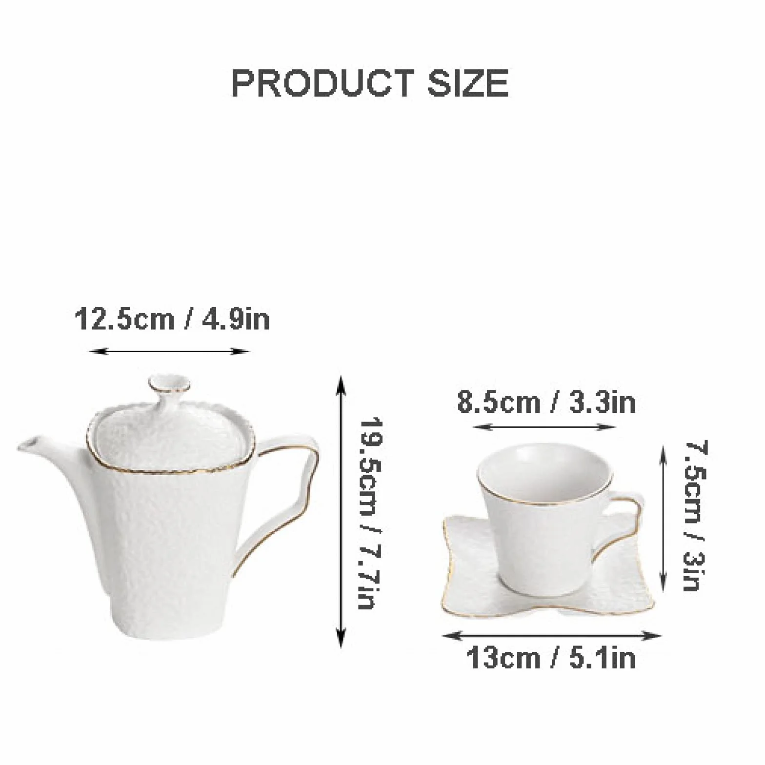 zestaw do herbaty, Porcelanowe ceramiczne zestawy upominkowe do kawy i herbaty, filiżanki dla 4 osób, z czajnikiem