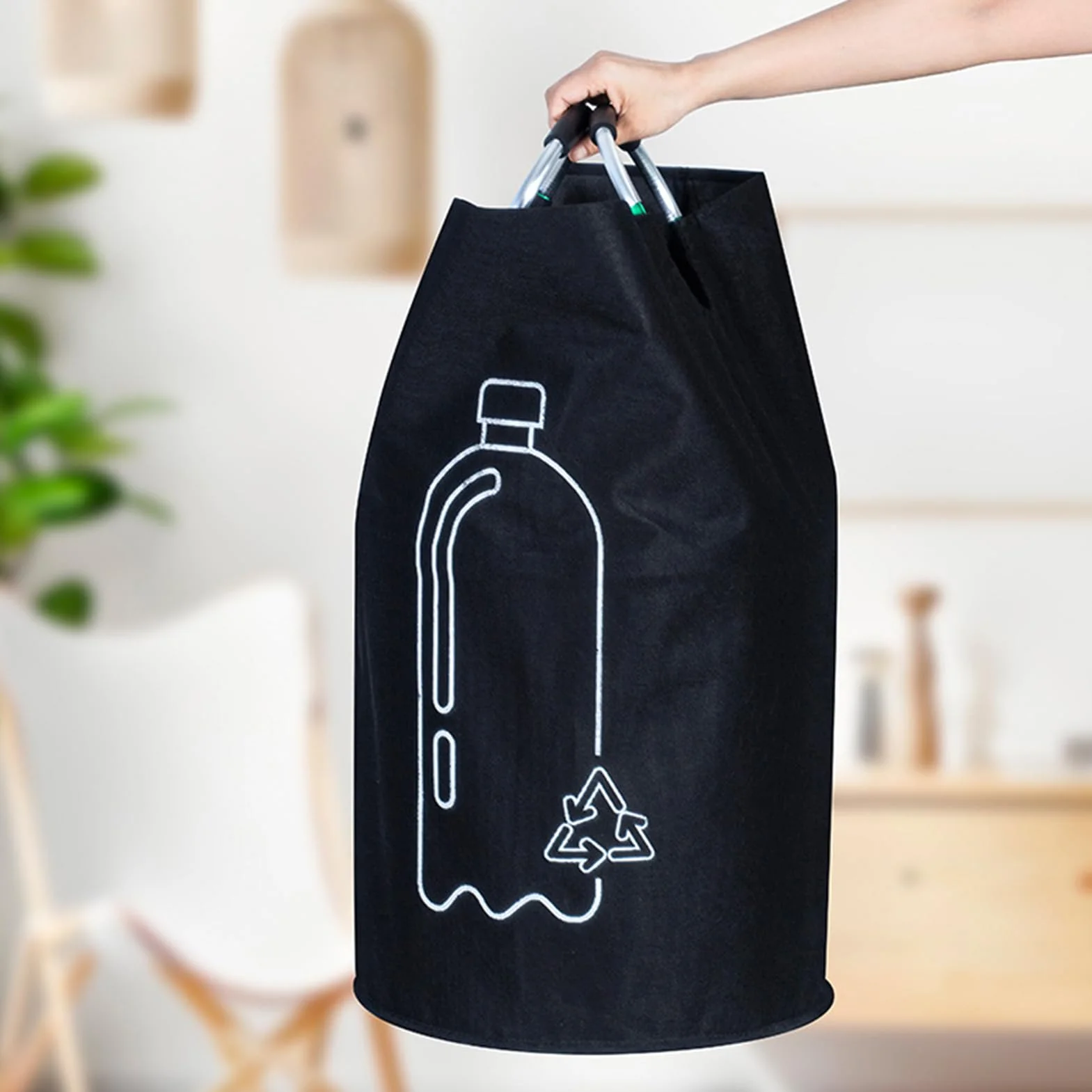 Wewnętrzne Pojemniki Do Recyklingu Dla Kuchni - 82L Składany Pojemnik Na Butelki Z Kaucją,Kosz Do Recyklingu Z Aluminiową Rączką,do Użytku w Garażu, Łazience, Akademiku, Pod Zlewem,