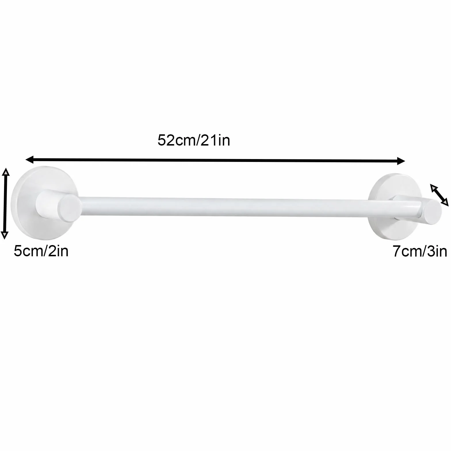 Drążek Prysznicowy Ścienny 30-70 Cm Wodoodporny Drążek Prysznicowy | 10 Kg Okrągły Odporny na Rdzę, Stopu Aluminium Wielofunkcyjny do Łazienki Zdejmowany(50cm/20in)