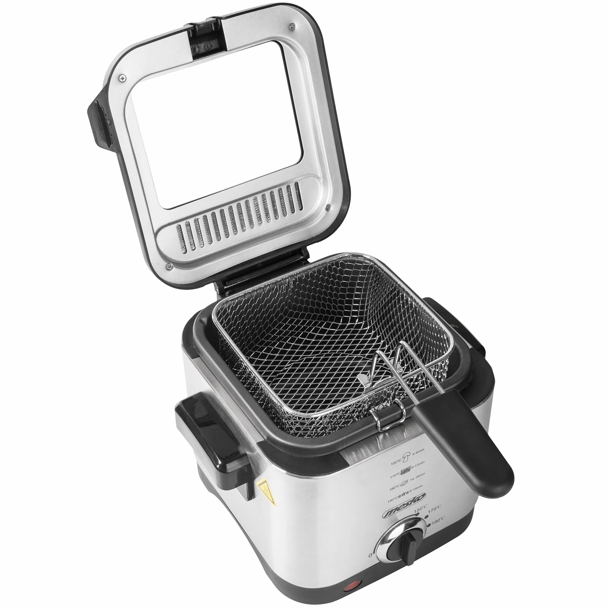 Adler frytkownica do głębokości 1,5 litra o mocy 900 W MS 4910, srebrna