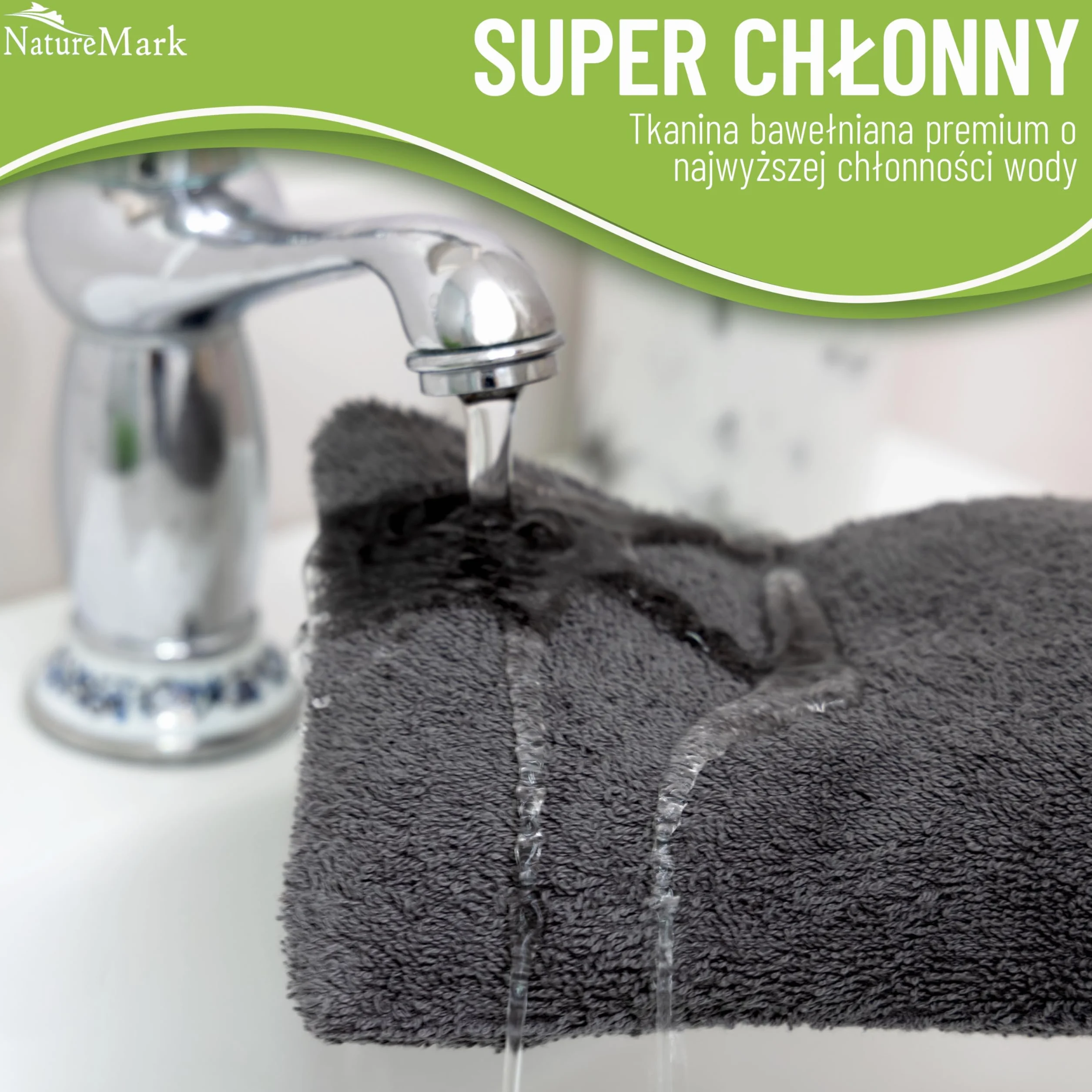 NatureMark Zestaw 10 rękawic kąpielowych z miękkiej frotte 100% bawełna Öko-Tex Antracyt 15x21 cm