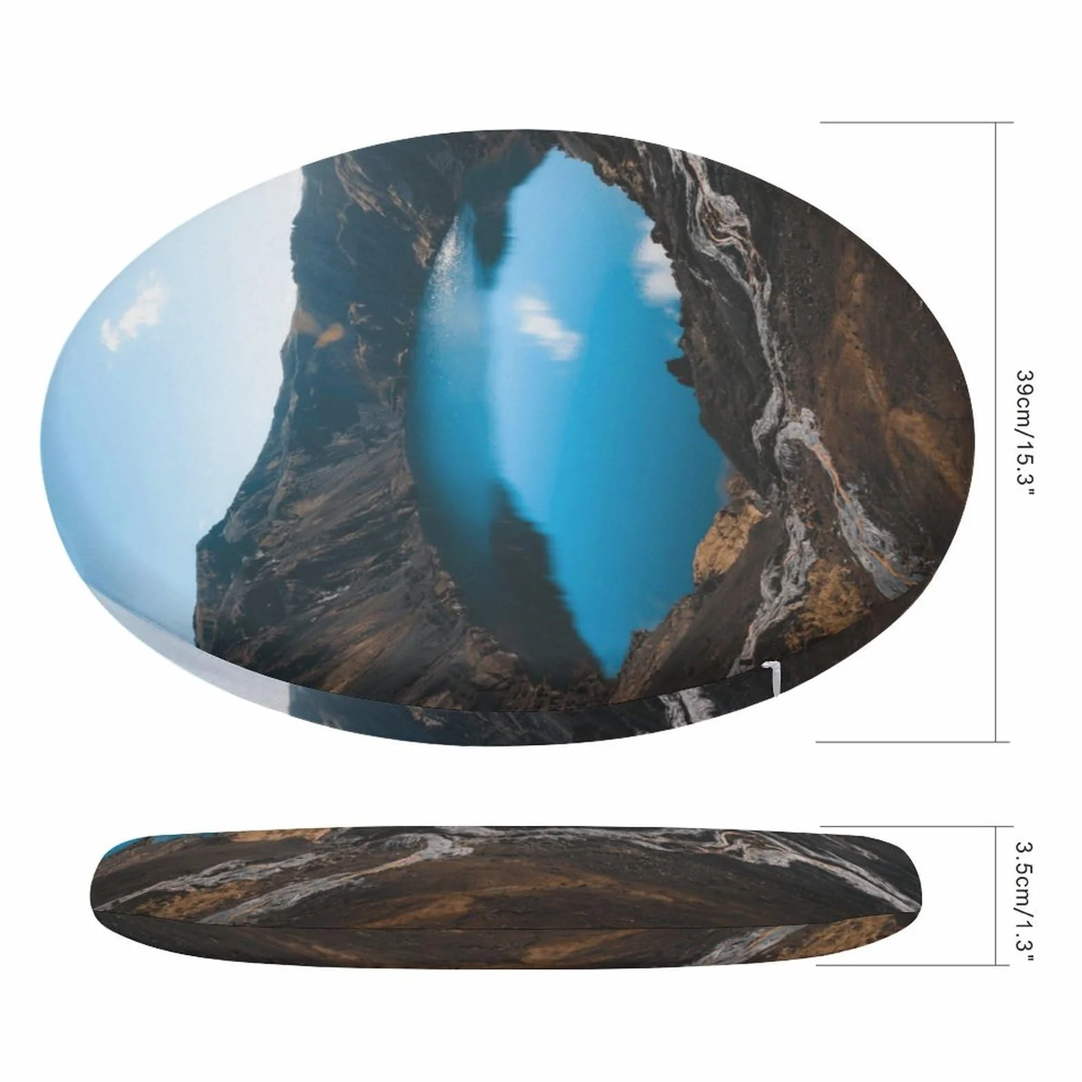 Okrągła poduszka Crater Lake, z dodatkiem pianki z pamięcią kształtu, poduszka na krzesło, pokrowiec poliestrowy z zamkiem błyskawicznym, poduszka do siedzenia na łóżko, sofę, krzesło biurowe