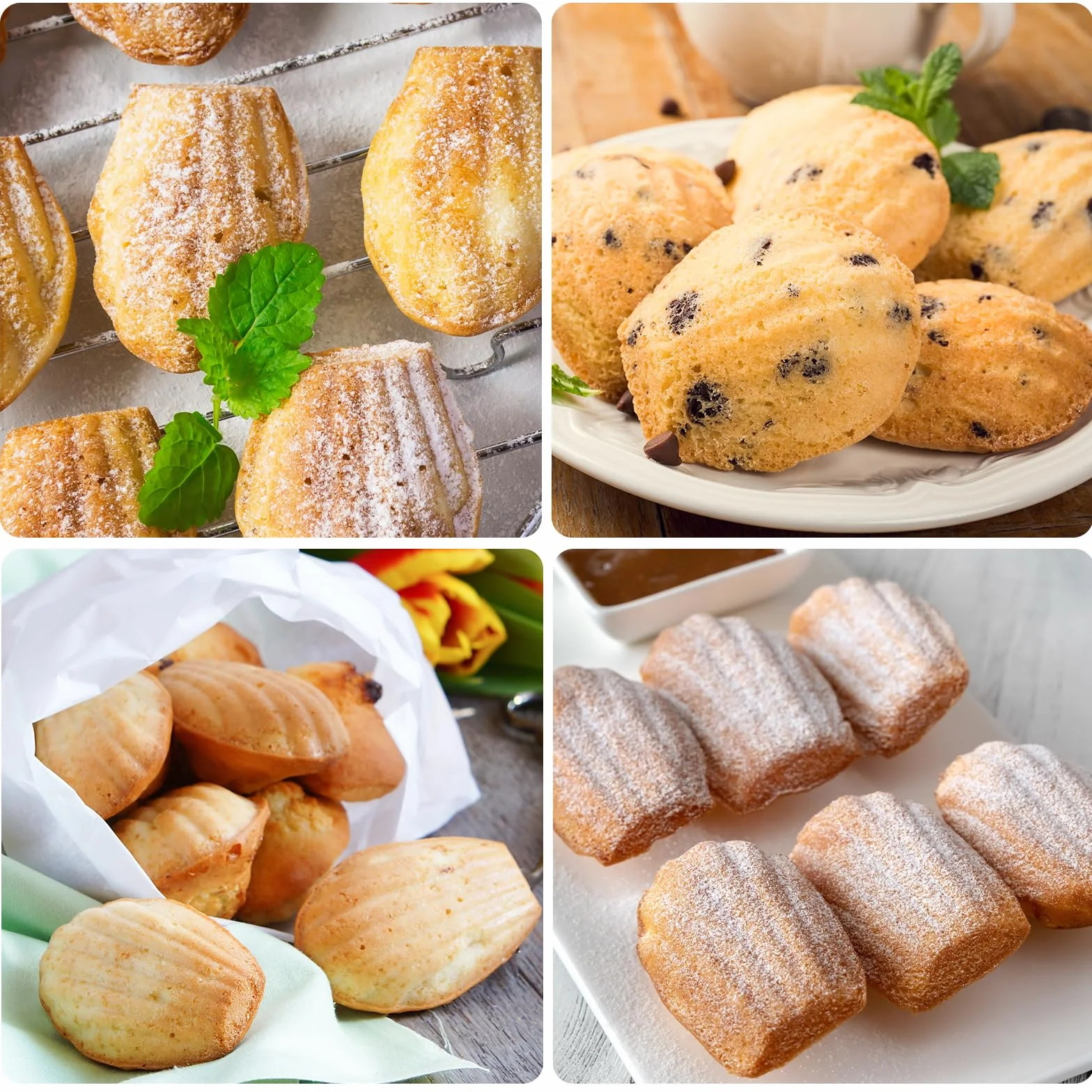 Silikonowa forma do pieczenia, 20 zagłębień, powłoka nieprzywierająca, terakota, do madeleines i wypieków