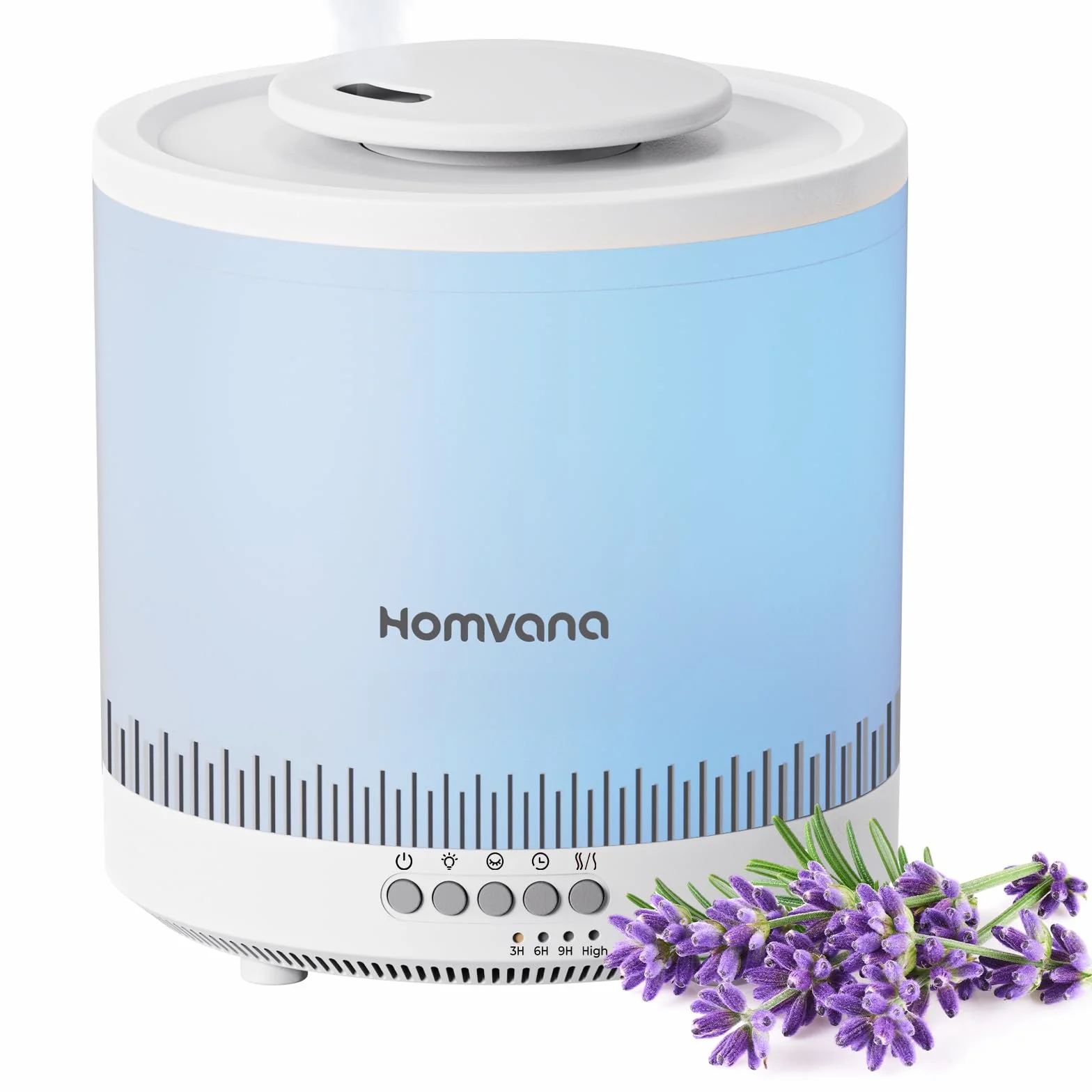 Homvana Humidificateur d'air Diffuseur 1.5L, humidificateur d'air chambre, Humidifier d'air bébé Chambre, Cool Mist, Plante, BPA Free, 7 Color Light, Office, Brumisateur Huiles