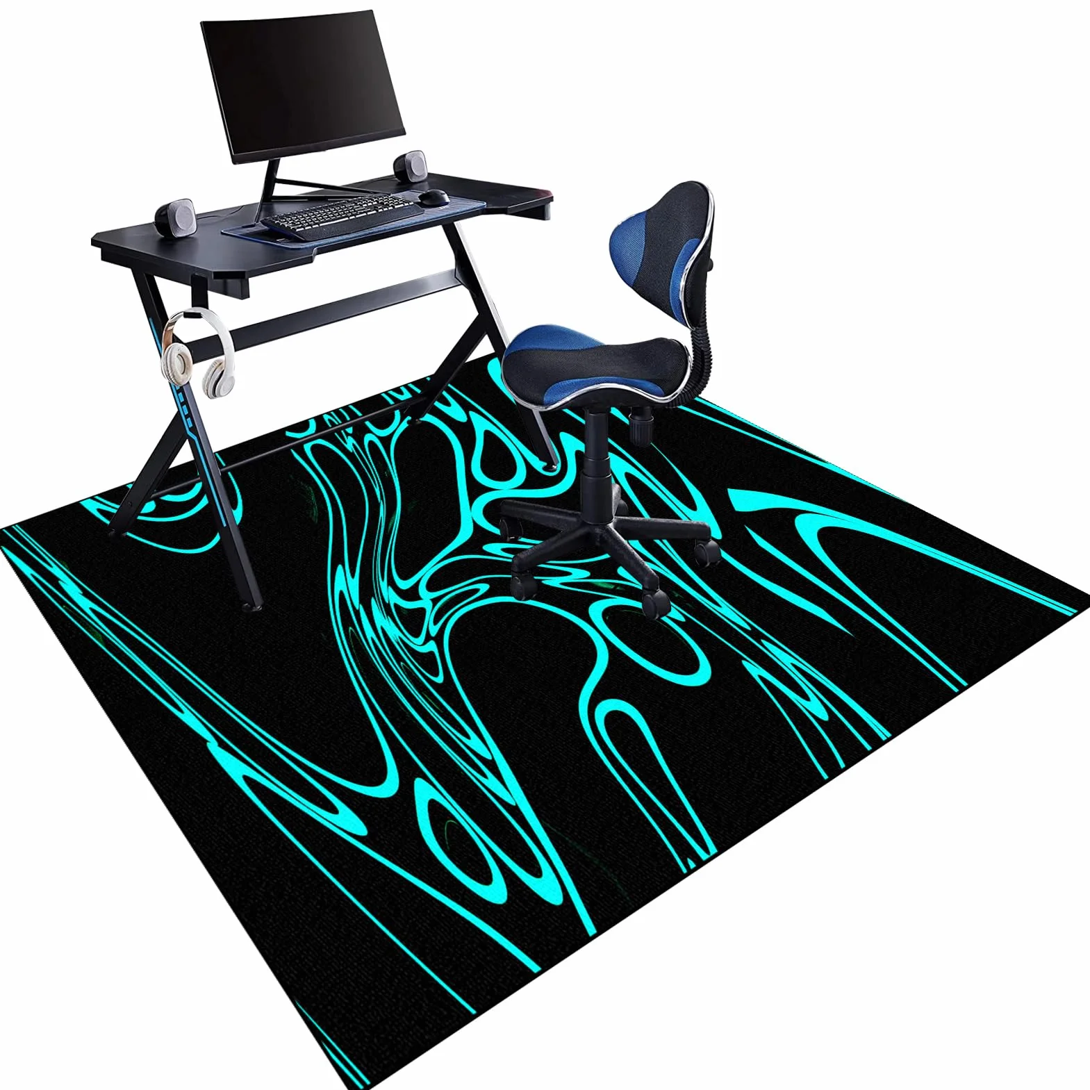 Dywan Krzesło Gamingowe, Ochraniacz Podłogi Wózki Inwalidzkie Biuro, Mata Ochronna Na Podłogi, Antypoślizgowa Mata Do Komputera Do Gier Podłogowych 120 x 140 cm