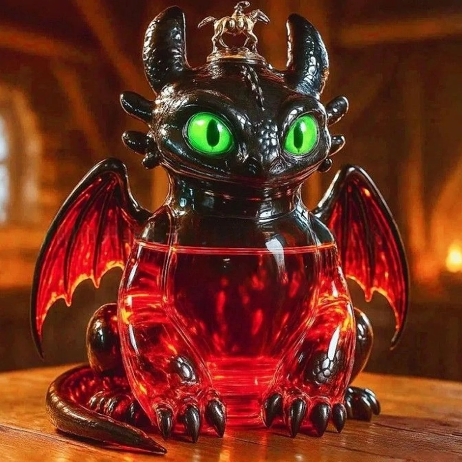 karafka, 300 ml 3D latający dinozaur, figurka-dekanter do whisky, szklane ozdoby na butelki(D)