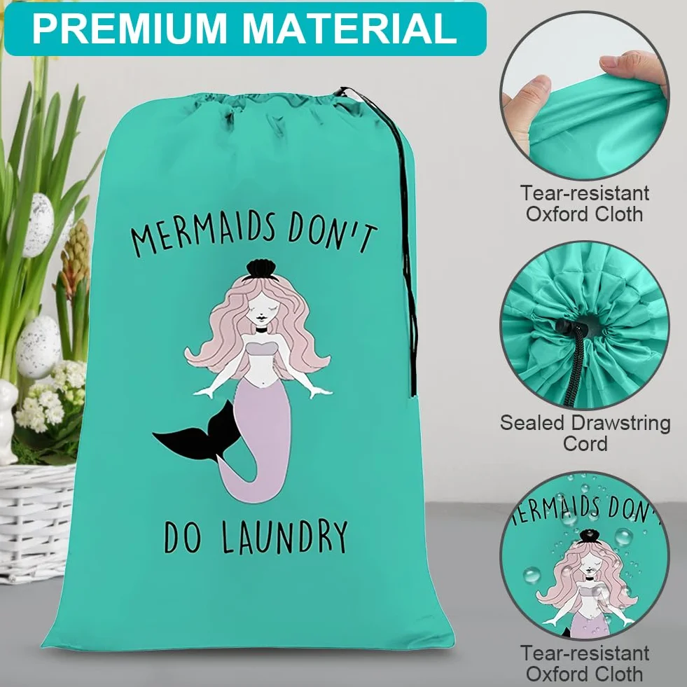 flintronic Bardzo duży worek na pranie, 61 × 91 cm, składany worek do przechowywania, brudne ubrania, z zamknięciem na sznurek, trwały, odporny na rozerwanie, wygodny, do podróży, łazienki, sypialni
