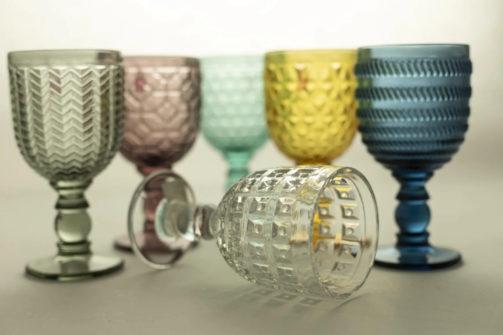 Villa D’Este Home Tivoli Geometria Zestaw Kielichów, Material, Wielokolorowy, 6 sztuk x 280 ml