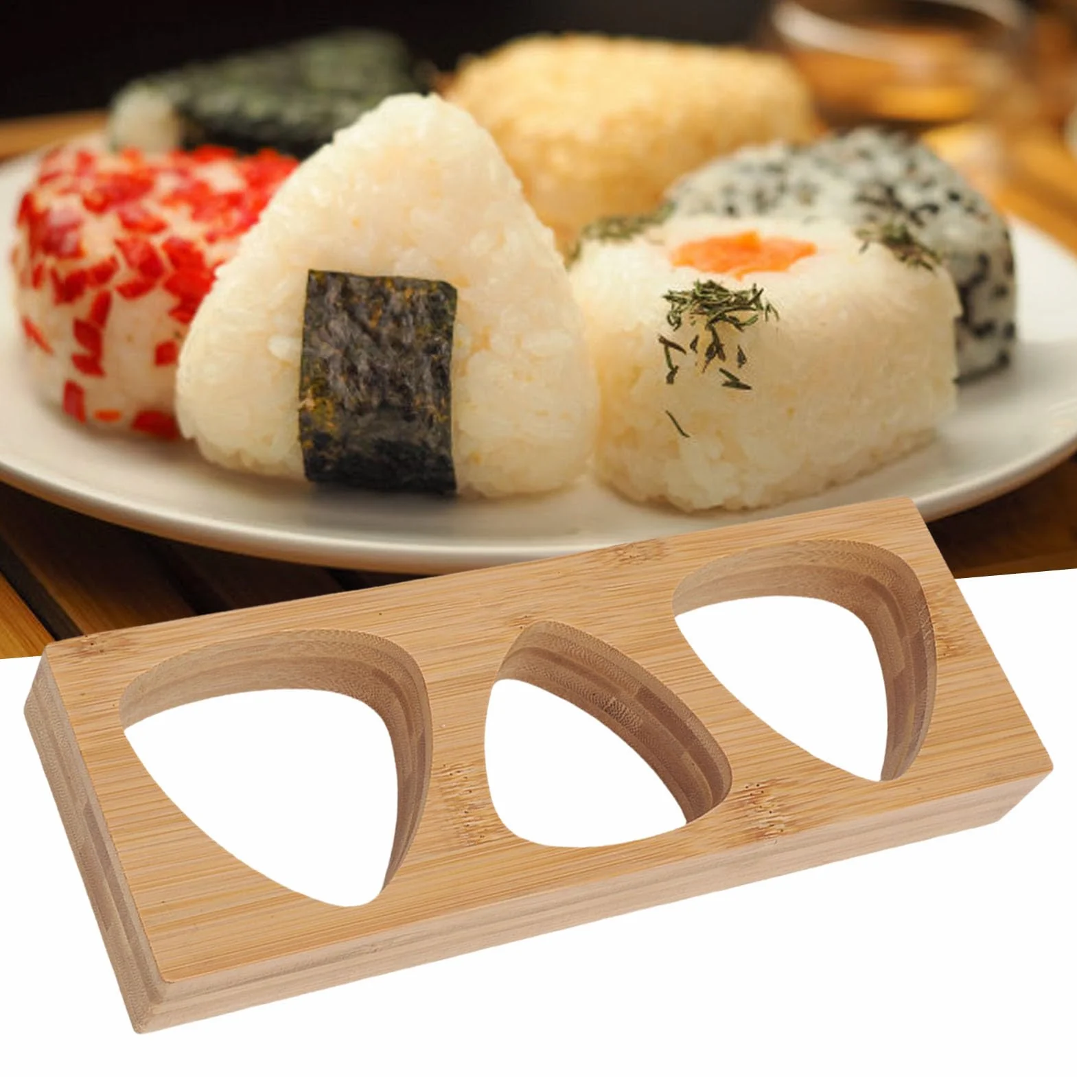 Forma Onigiri, 3-wnękowa Maszyna do Formowania Ryżu Musubi Press, Narzędzie do Robienia Sushi, Trójkątna Forma do Kulek Ryżowych, do Domowego Majsterkowania