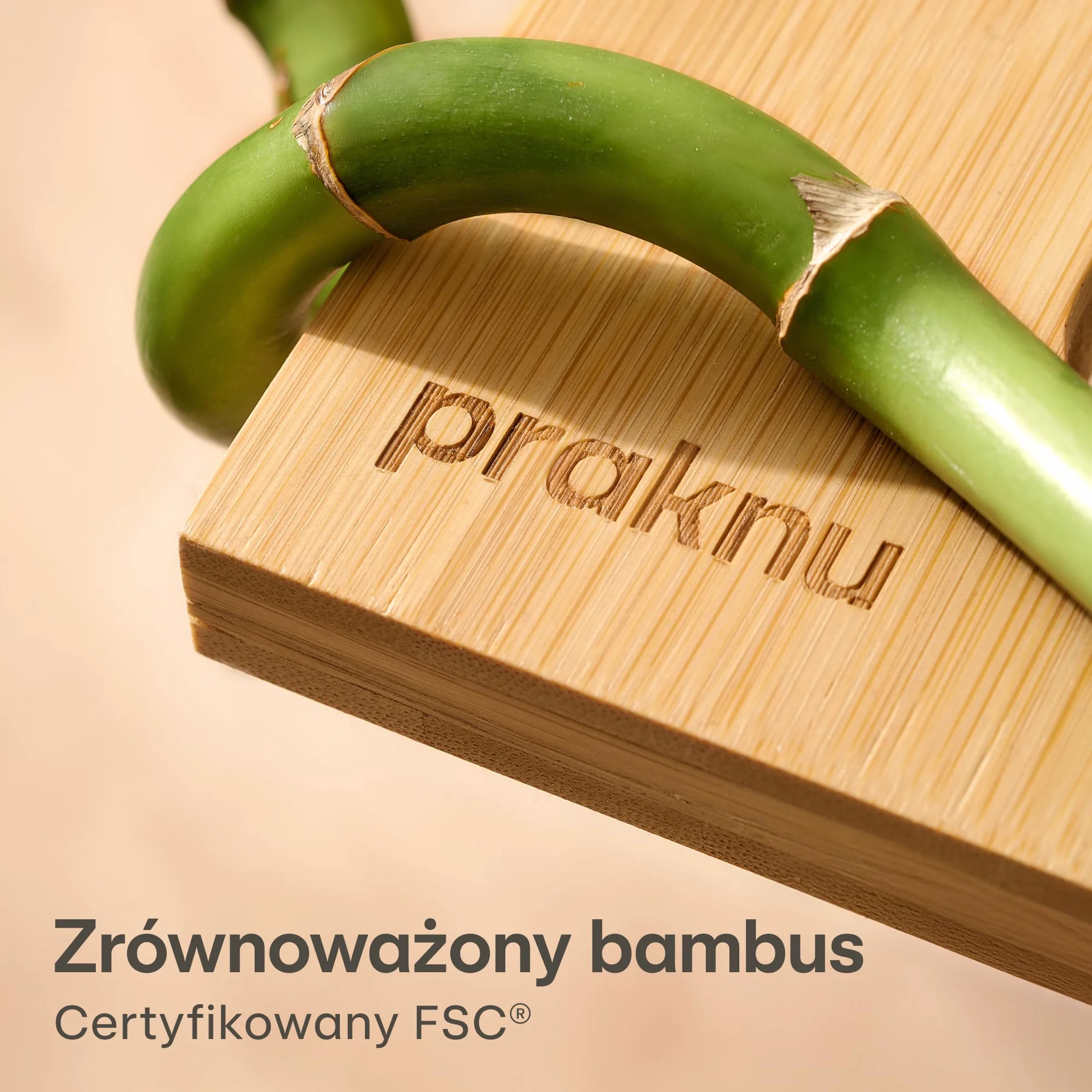 Praknu Składany Stołek Toaletowy z Bambusa FSC® - 𝗔𝗻𝘁𝘆𝗽𝗼ś𝗹𝗶𝘇𝗴𝗼𝘄𝘆 Stołek WC dla Dorosłych - Ergonomiczny Stołek do Łazienki
