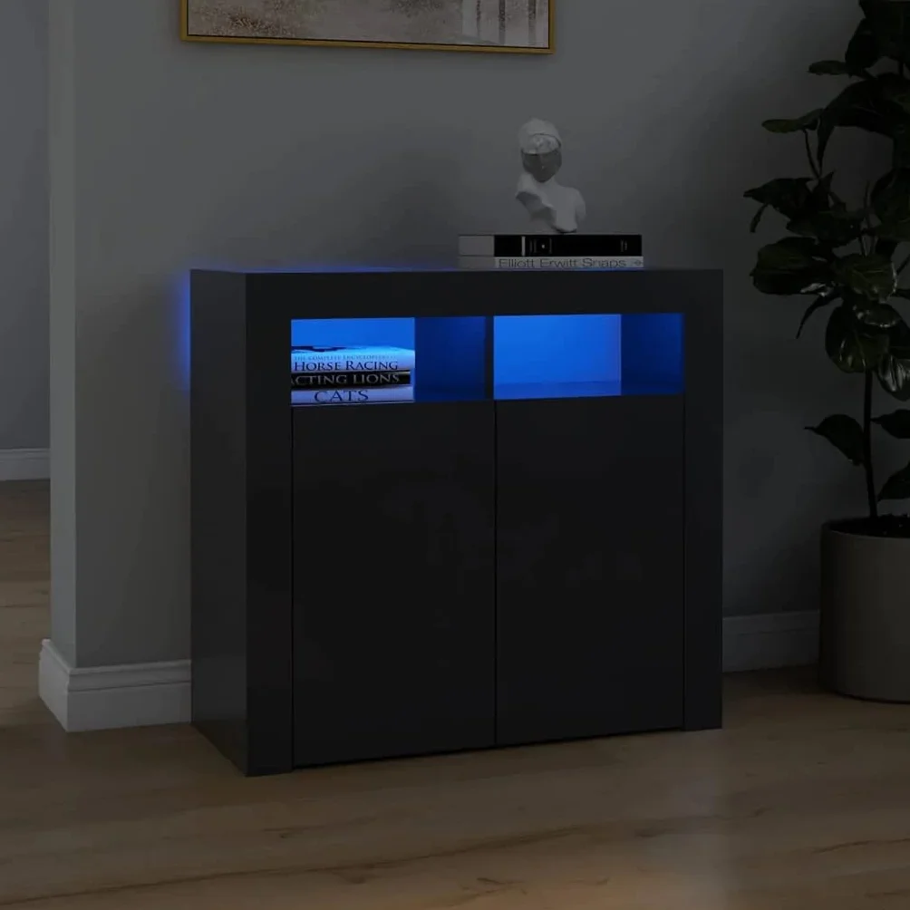 vidaXL Szafka z oświetleniem LED, biała, 115,5 x 30 x 75 cm
