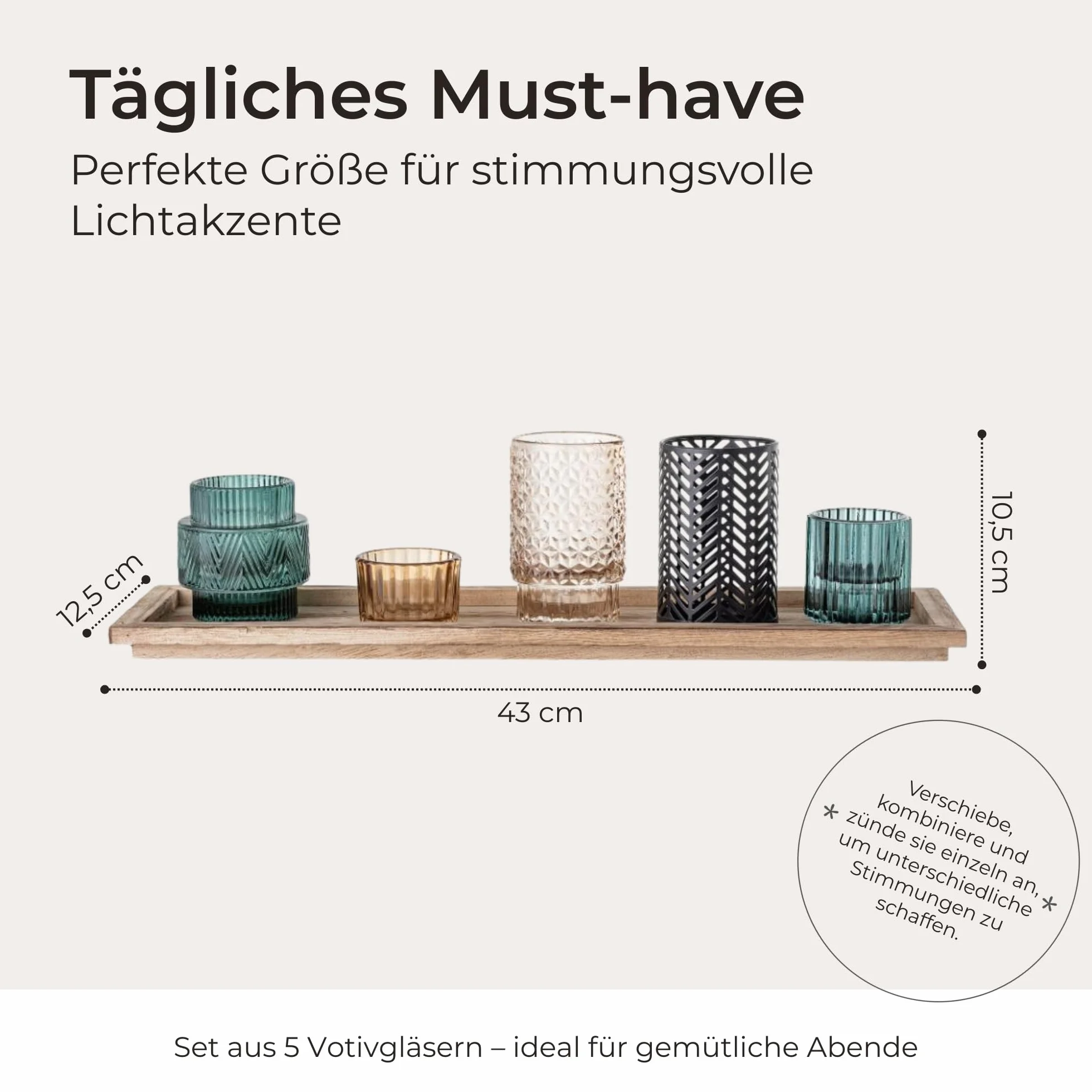 Bloomingville Zestaw szklanych, brązowy, niebieski, szary, czarny, 6