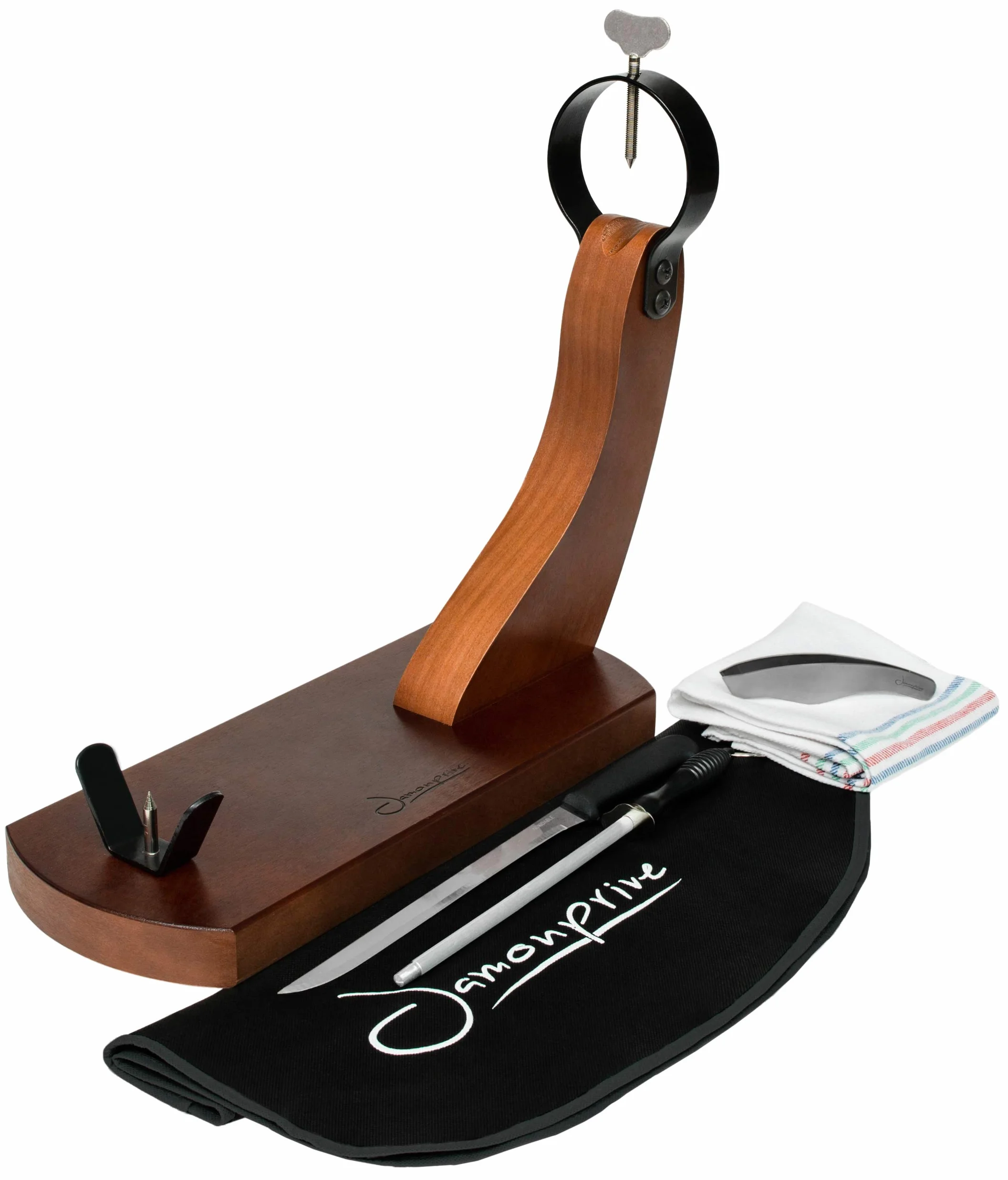 Stojak do Szynki z Podkładkami Antypoślizgowymi – Profesjonalny Uchwyt do Szynki Jamonero Zestaw do Hiszpańskich Szynek Serrano, Iberyjskich oraz Włoskiej Szynki Prosciutto