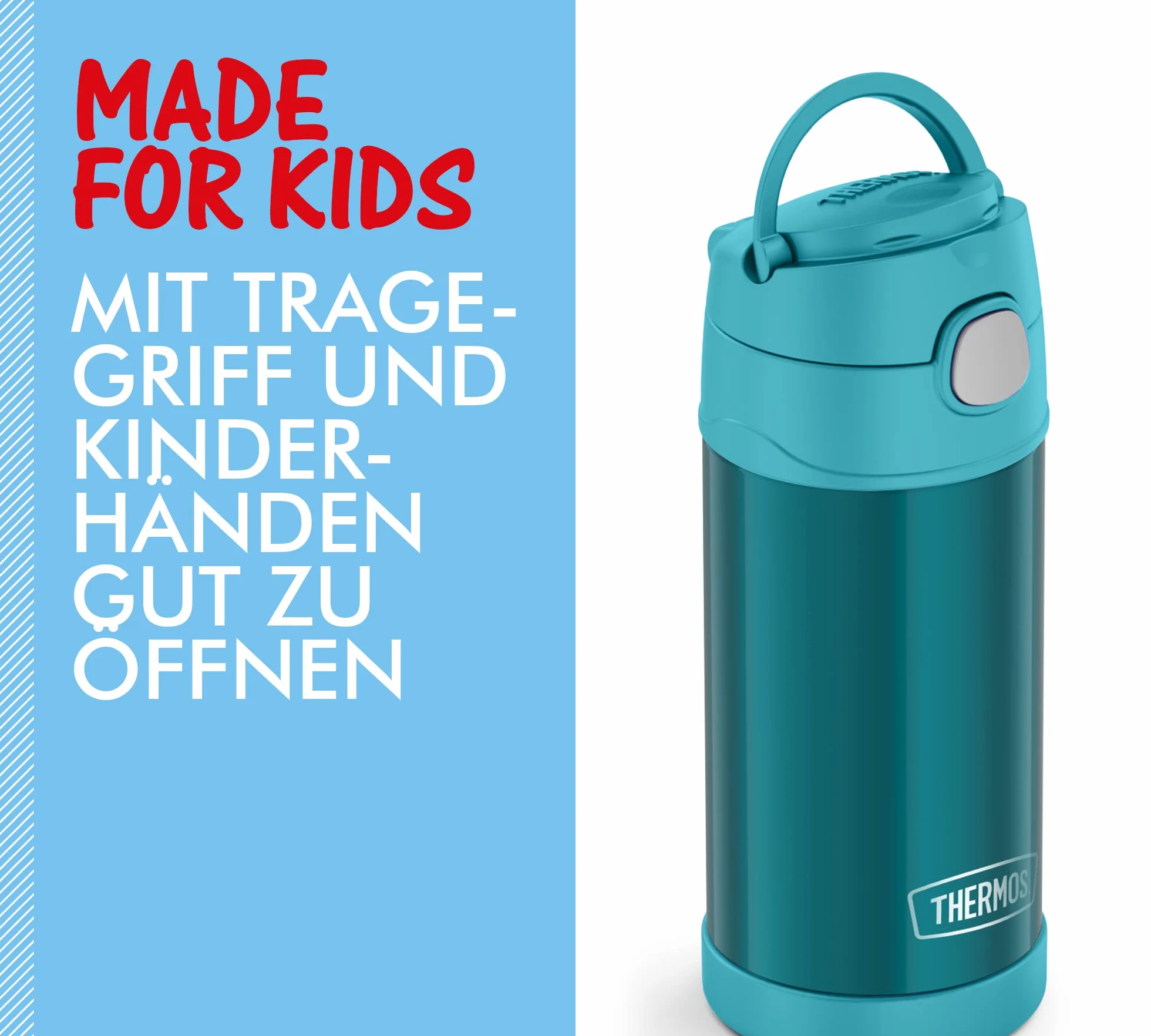 THERMOS Funtainer Straw Bottle 0,35 l termos dla dzieci ocean teal szczelny 12 h