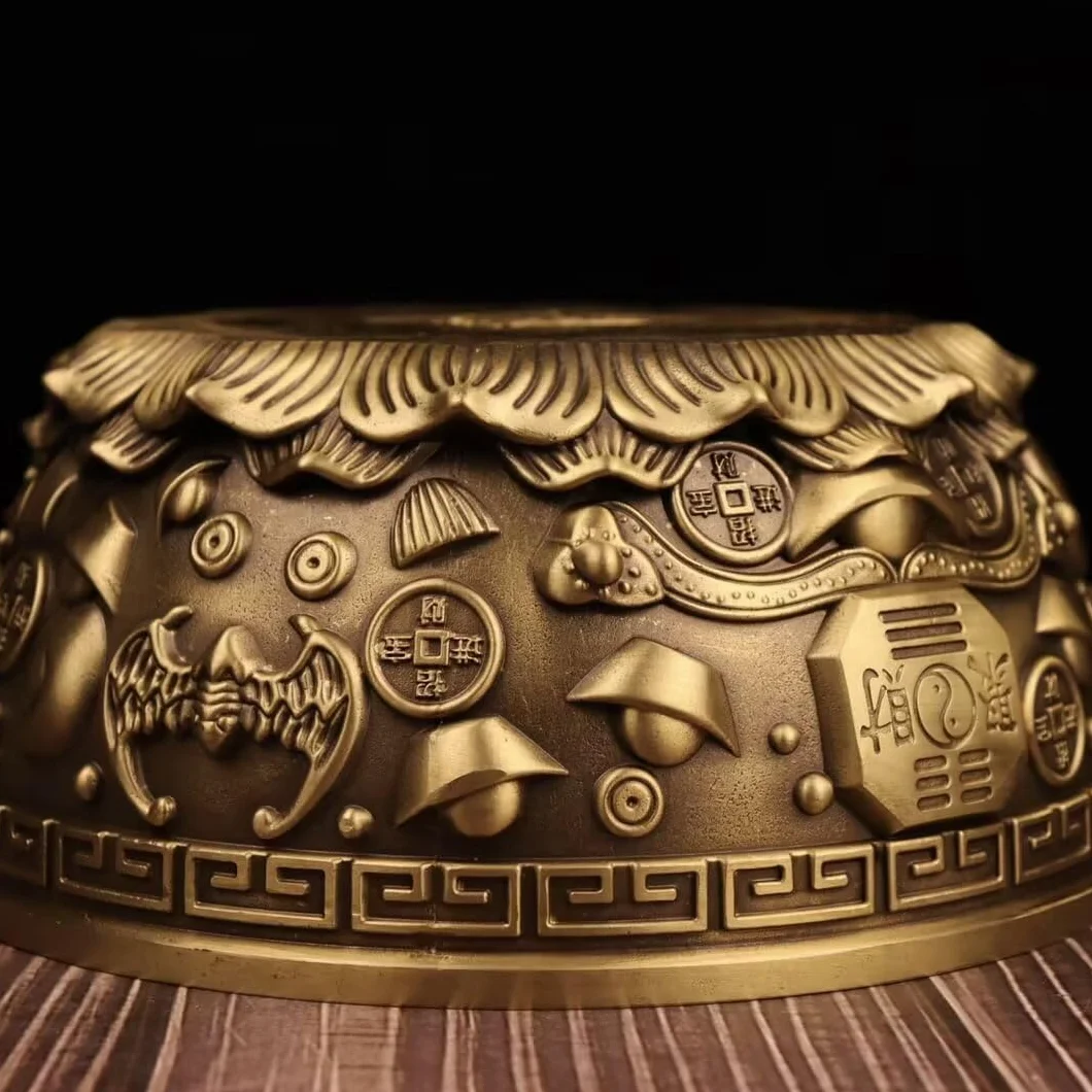 Ręcznie robione miedziane materiały cielesne do dekoracji salonu w sklepie na pieniądze (1 * 18 * 18 * 8cm1,8kg)