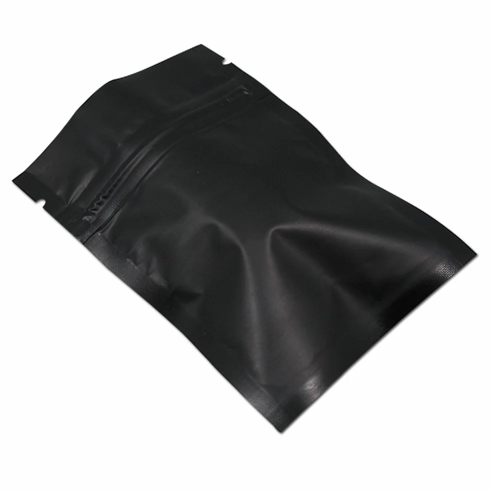 100 sztuk matowych torebek z folii aluminiowej, do pakowania z zamkiem błyskawicznym, samoprzylepne, płaskie woreczki do przechowywania żywności, bezzapachowe woreczki mylarowe (kolor