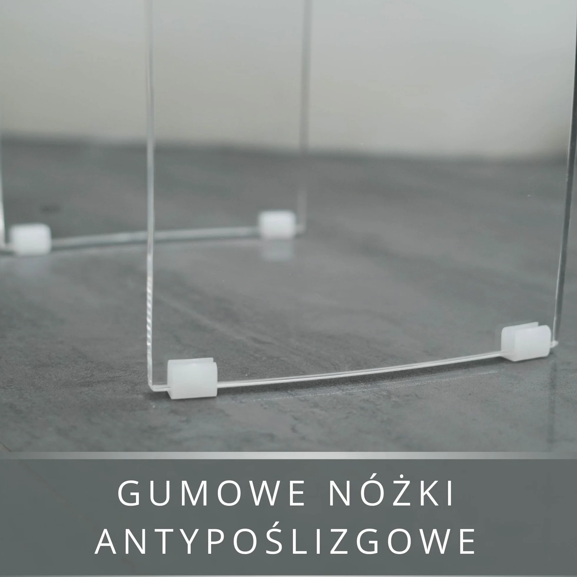 Stołek Łazienkowy Meran XL – Przezroczysty Taboret Akrylowy z Bardzo Dużym Siedziskiem – Nowoczesny Stołek Prysznicowy z Uchwytem i Gumowymi Nóżkami (do 180 kg)