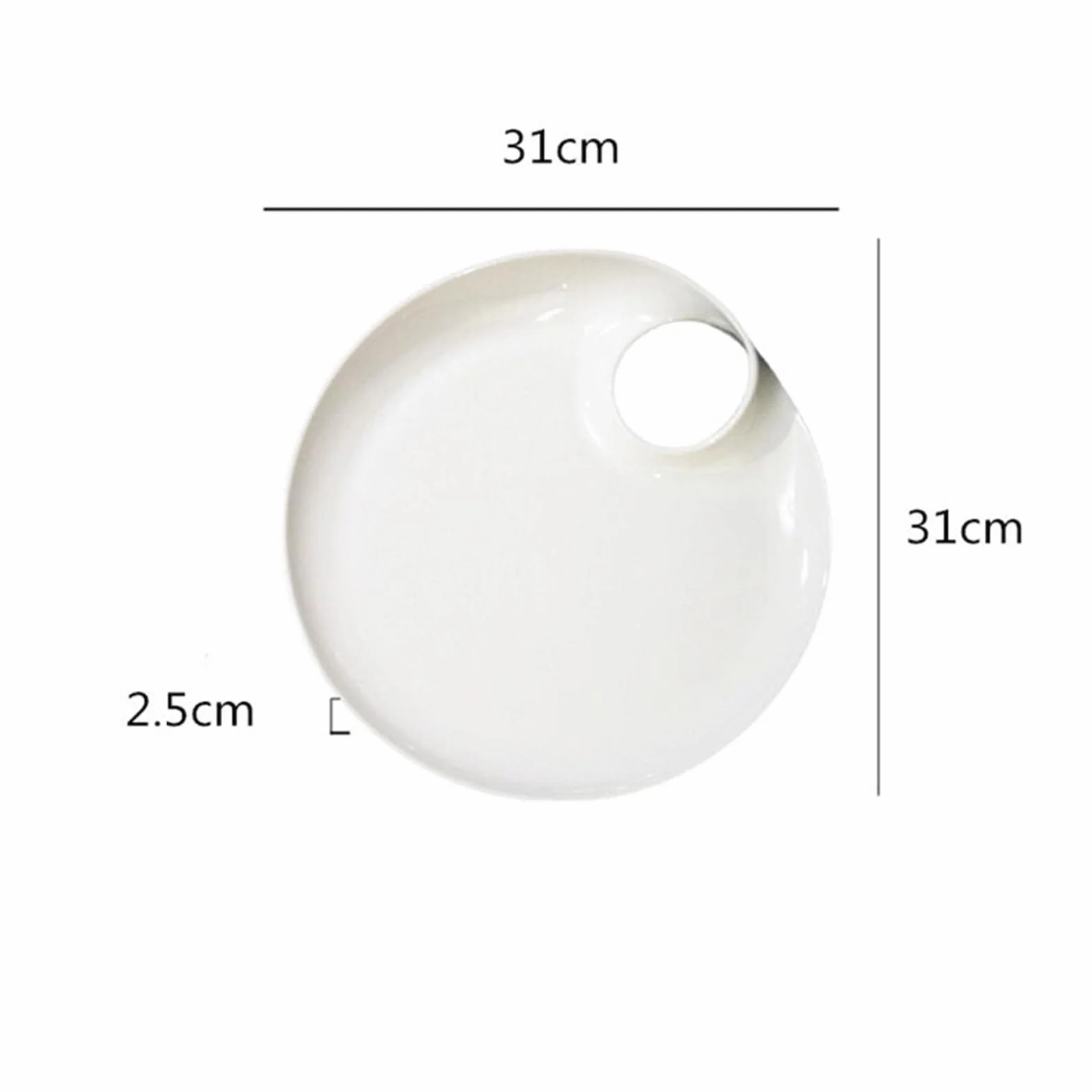 Talerz obiadowy Okrągły, czysty biały ceramiczny talerz obiadowy Uniwersalny talerz serwisowy Chińska spersonalizowana kreatywna zastawa stołowa Naczynia do serwowania