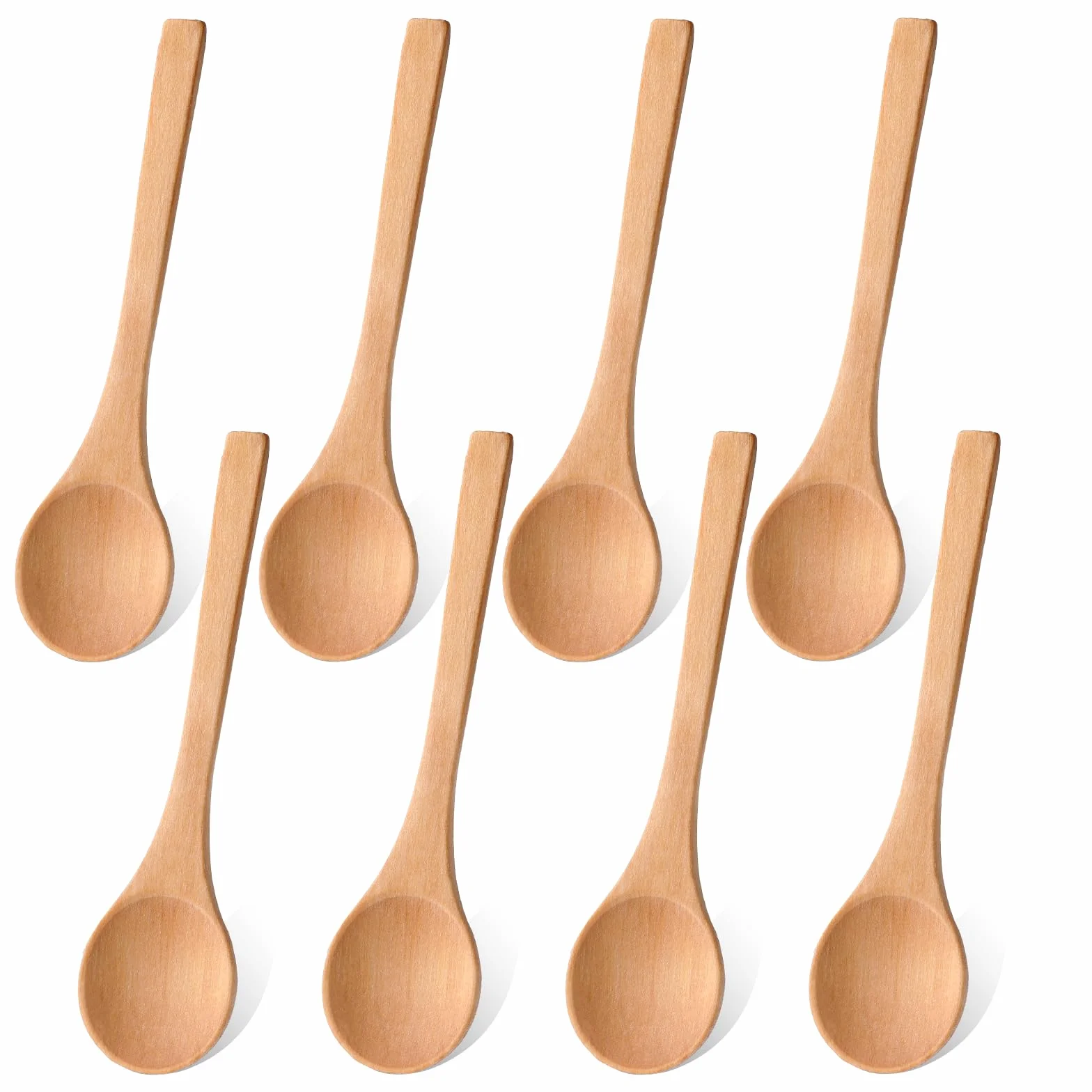 Drewniane łyżki do miodu, ręcznie wykonane, małe łyżki do zupy, łyżeczka do miodu, mini łyżki do mieszania, łyżki do serwowania przypraw, oleju, kawy, herbaty, cukru, 8 szt
