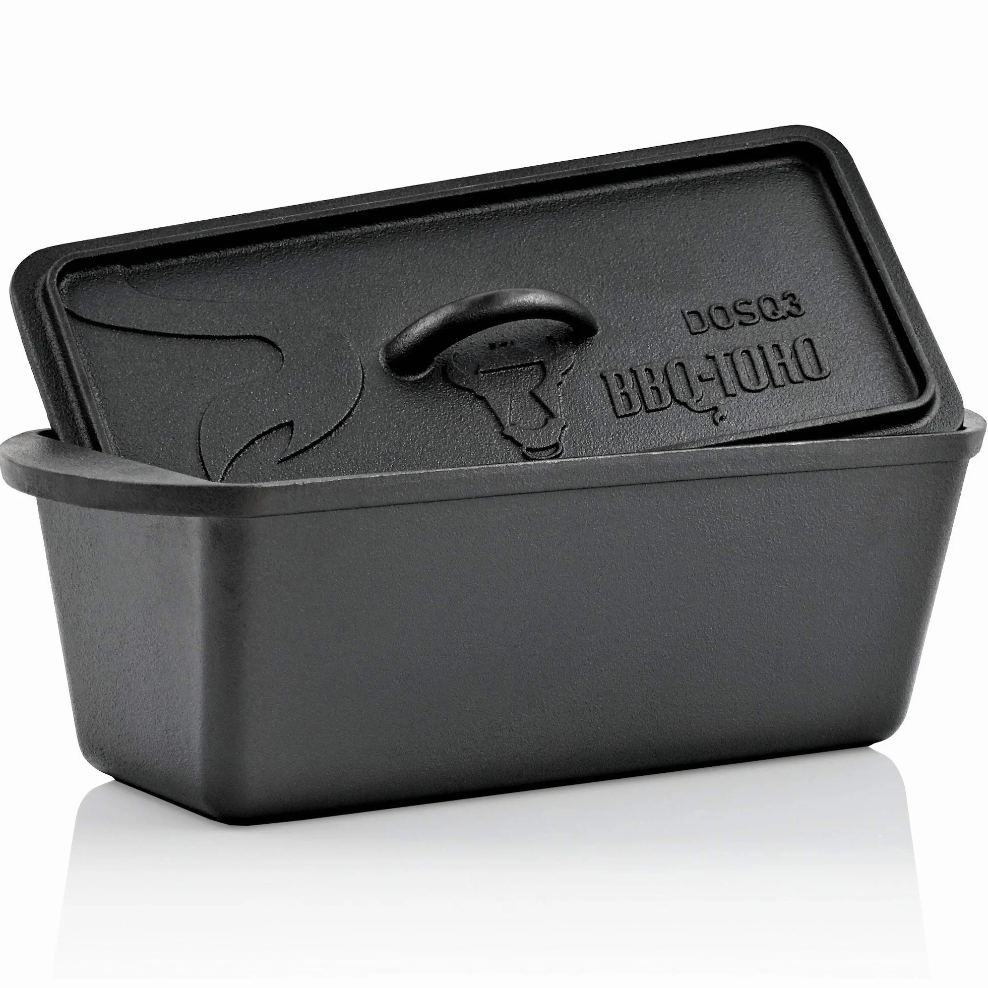 BBQ-Toro Dutch Oven garnek do pieczenia chleba, żeliwny garnek do gotowania, 3 l, wstępnie wypalony, z pokrywką, garnek do pieczenia DOSQ3