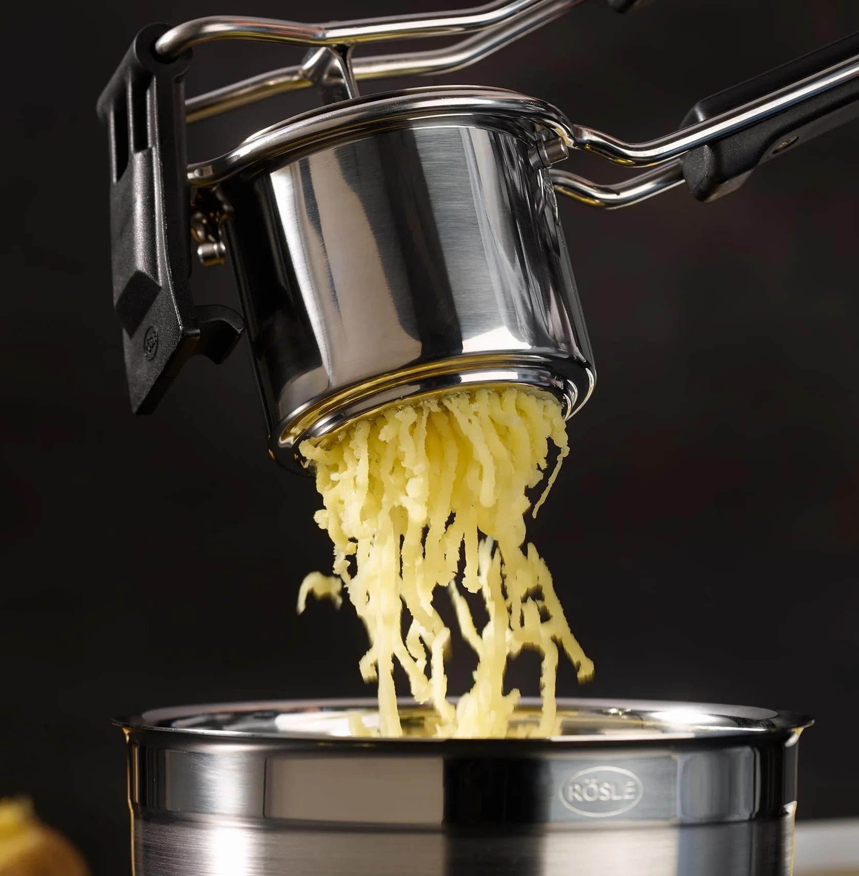 RÖSLE Praska do ziemniaków, wysokiej jakości praska do przygotowywania purée ziemniaczanego, łatwe czyszczenie, stal nierdzewna 18/10, nadaje się do mycia w zmywarce