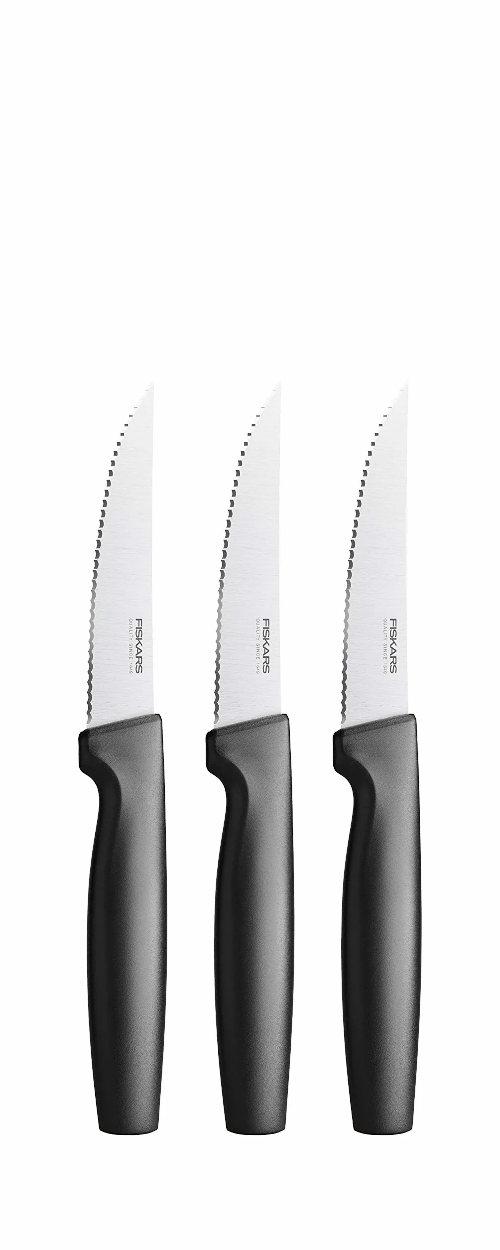 Fiskars Zestaw noży do steków, 3-częściowy, Functional Form, Stal nierdzewna/tworzywo sztuczne, Czarny, 1057564