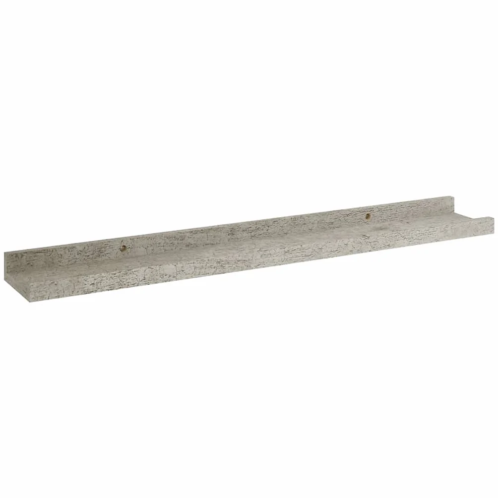 Regały ścienne 4 szt. szary betonowy 60 x 9 x 3 cm, wytrzymałe półki z płyty MDF na książki, rośliny, artykuły dekoracyjne, uniwersalny montaż ścienny do salonu, sypialni