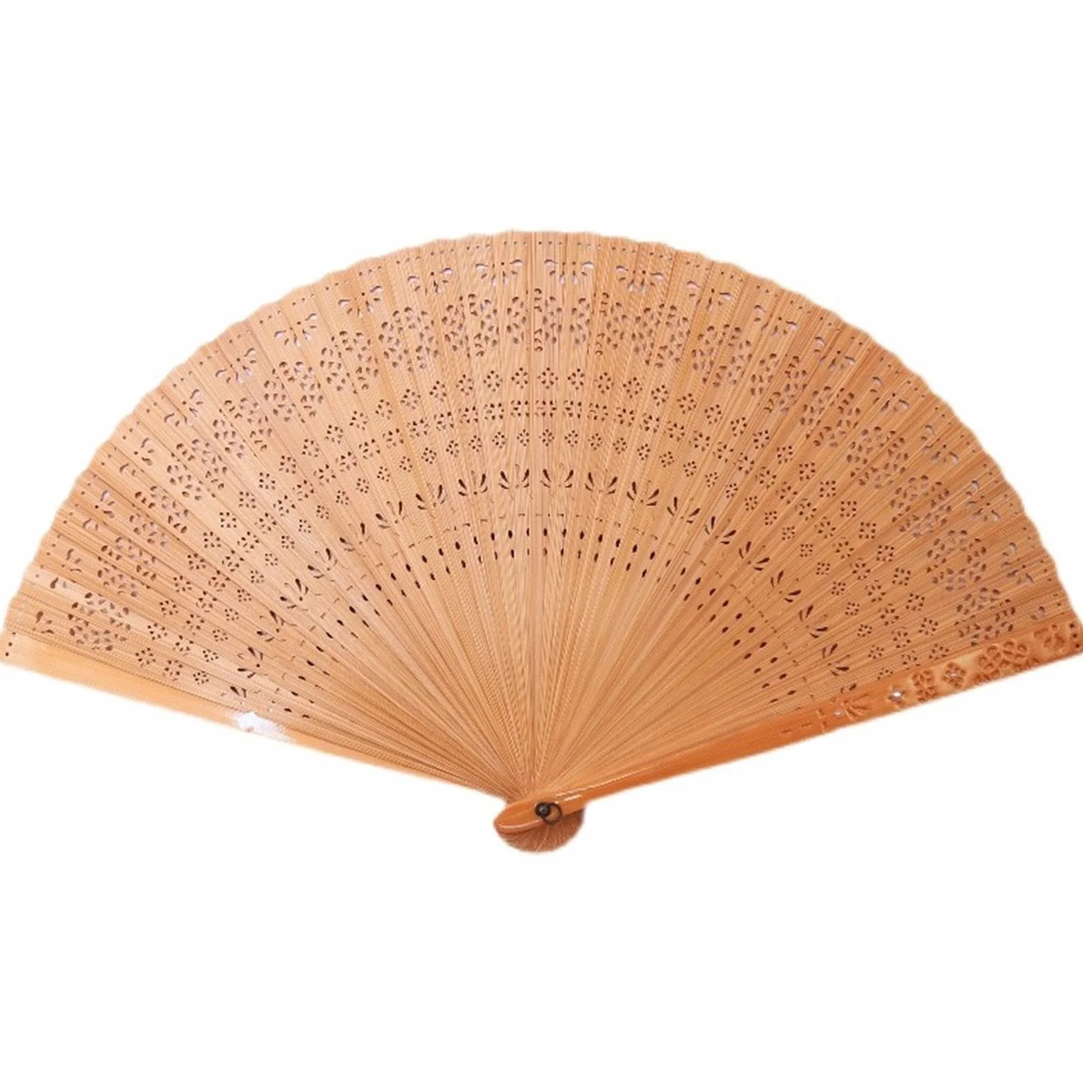 Składany wentylator Retro Hanfu Cheongsam Akcesoria Hollow Fan Pearl Full Bamboo Summer (kolor: B) little surprise