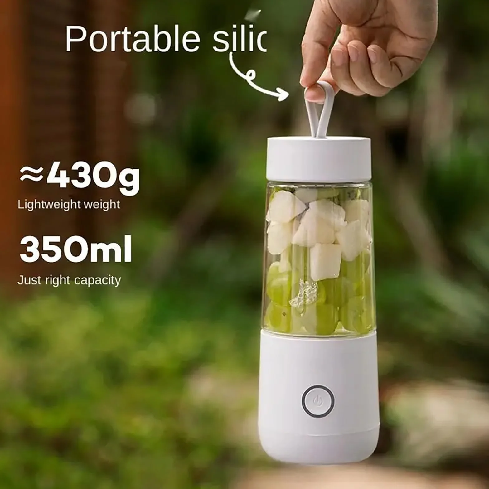 Osobisty Mikser Do Owoców Z Możliwością Ponownego Ładowania, Przenośny Mini Blender Do Smoothie 350 Ml Z 4 Ostrzami, Pojemność 15 Filiżanek/w Pełni Naładowany, Łatwy Do Czyszczenia, Do Smoothie